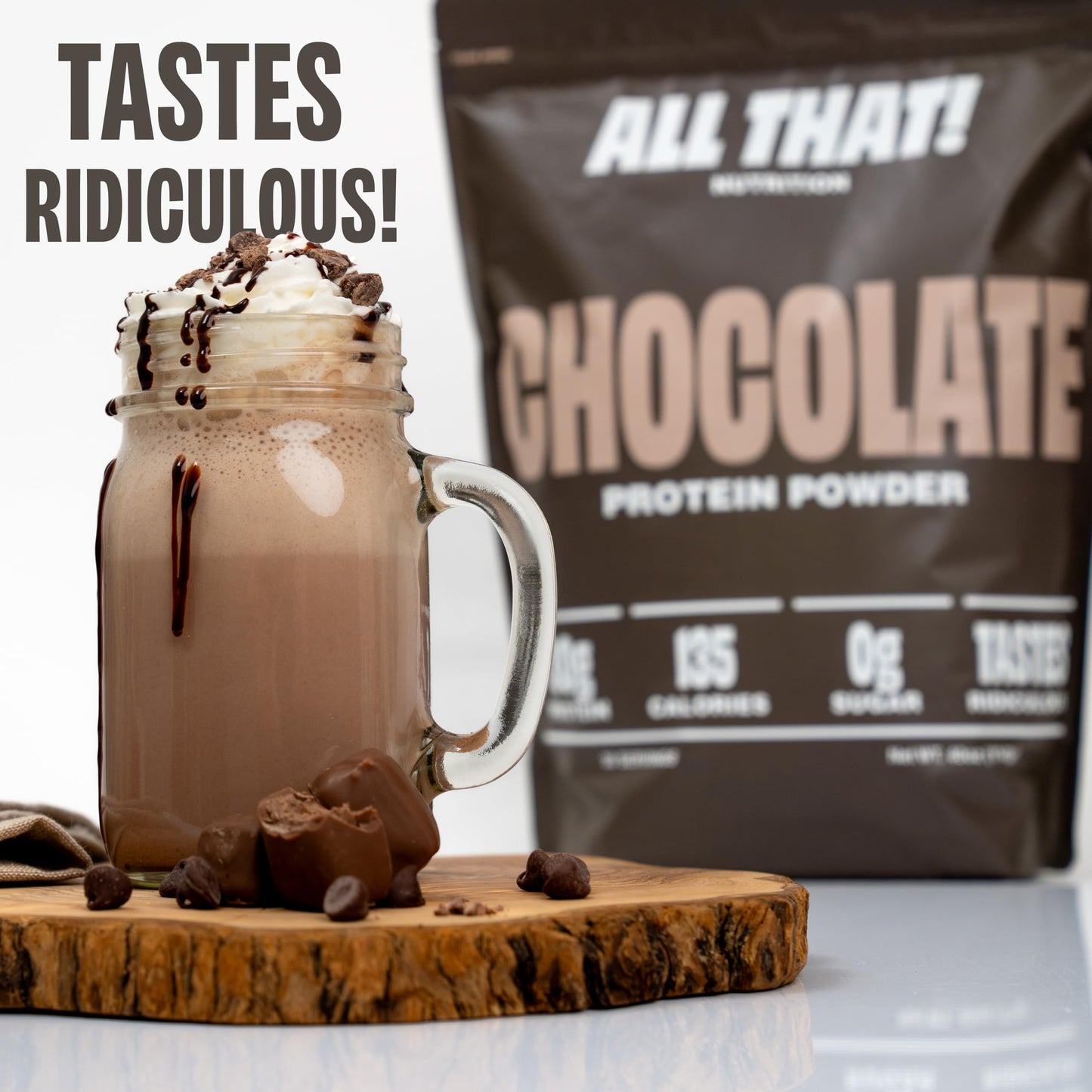ALL THAT! NUTRITION Chocolate Protein Powder, 40 Servings