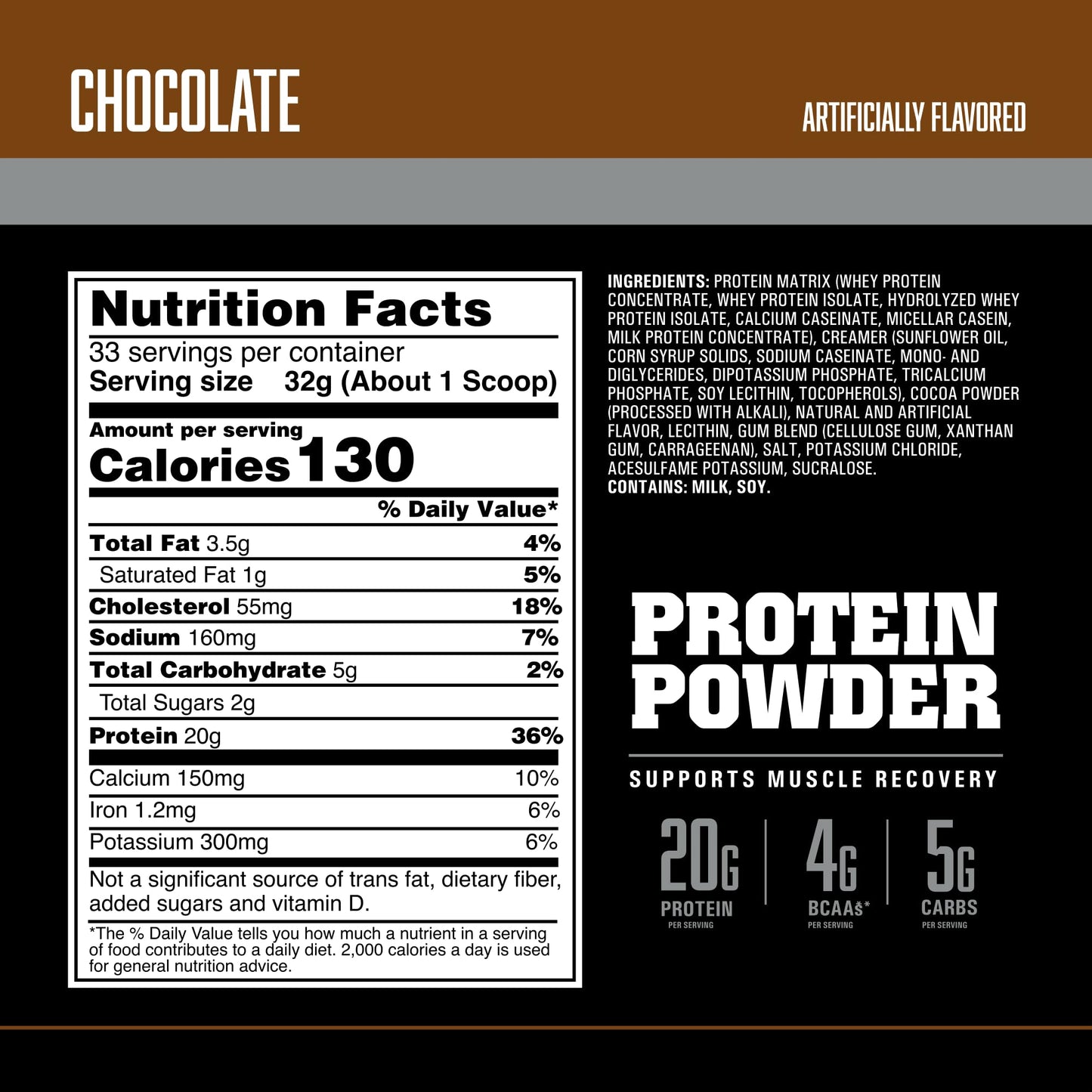 American Body Building Pure Pro Protein Powder, Chocolate, 37.2 Servings