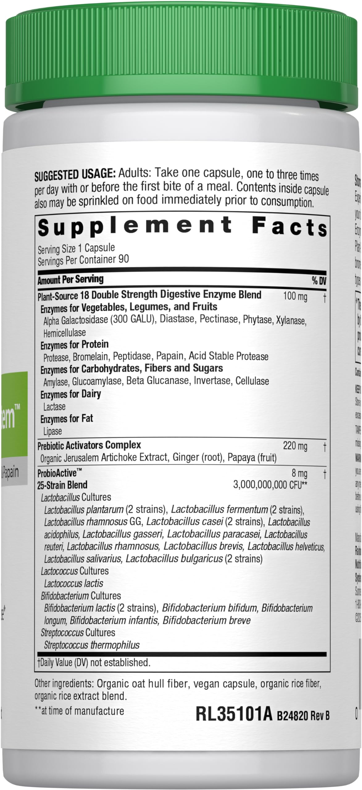Rainbow Light Advanced Enzyme Supplement Capsule, 90 Count