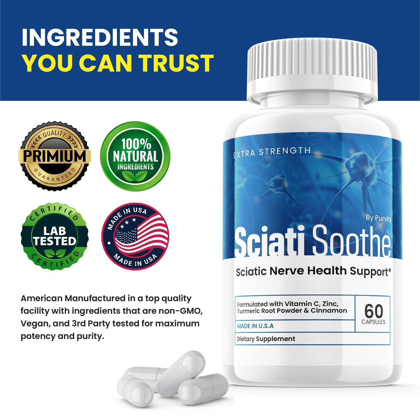 Purvia Sciatisoothe Capsules 300 Capsules