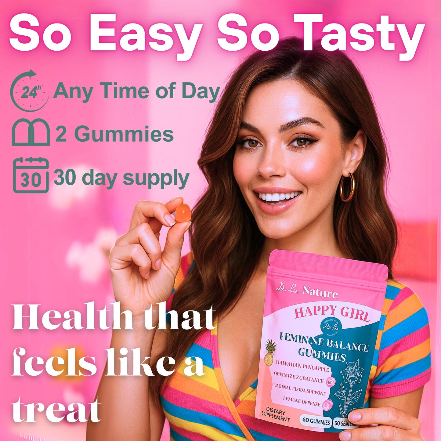 Dr. Lu Happy Girl Feminine Balance Gummies Gummy 60 Count