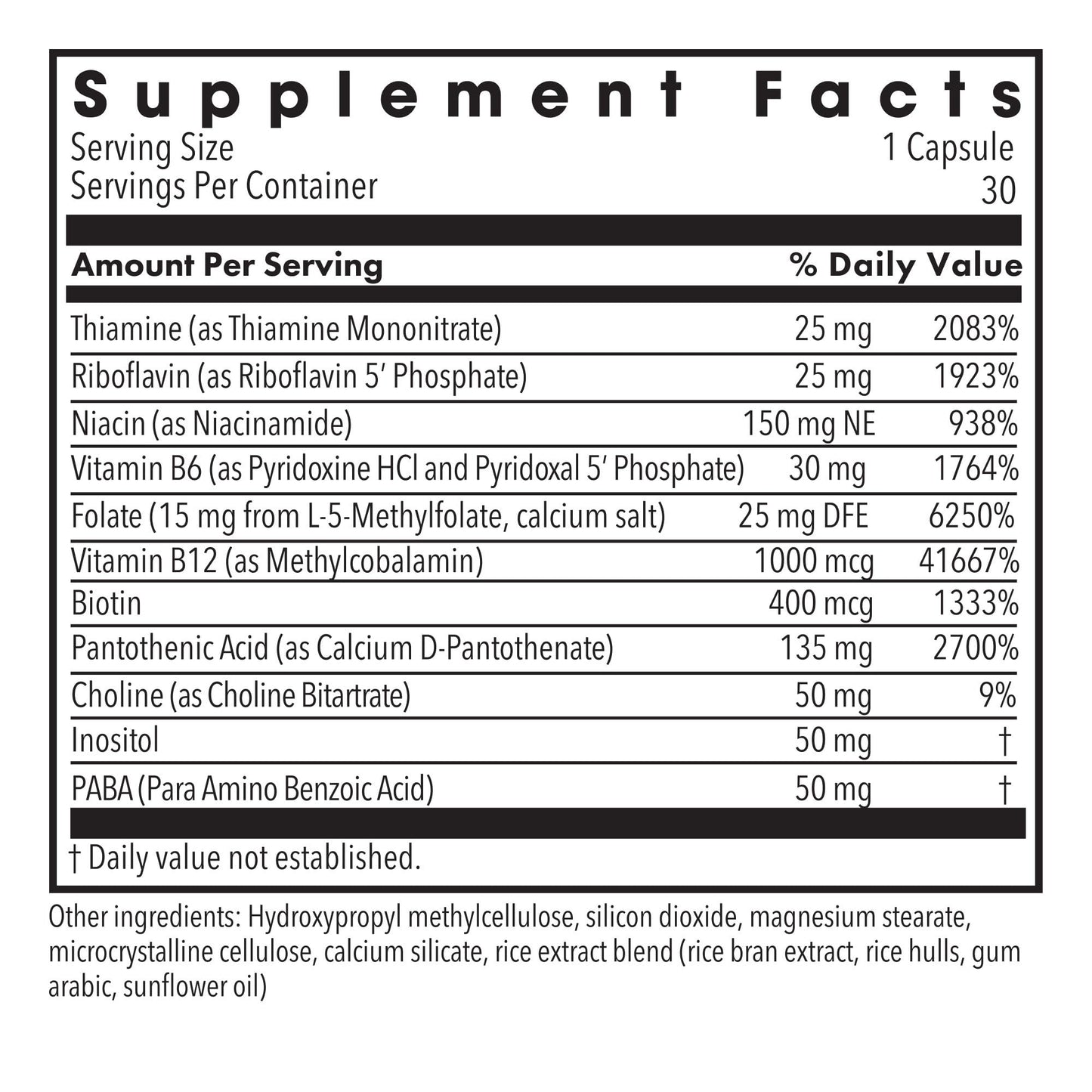 MethylPro B-Complex + L-Methylfolate 15 mg Capsules, 30 Count