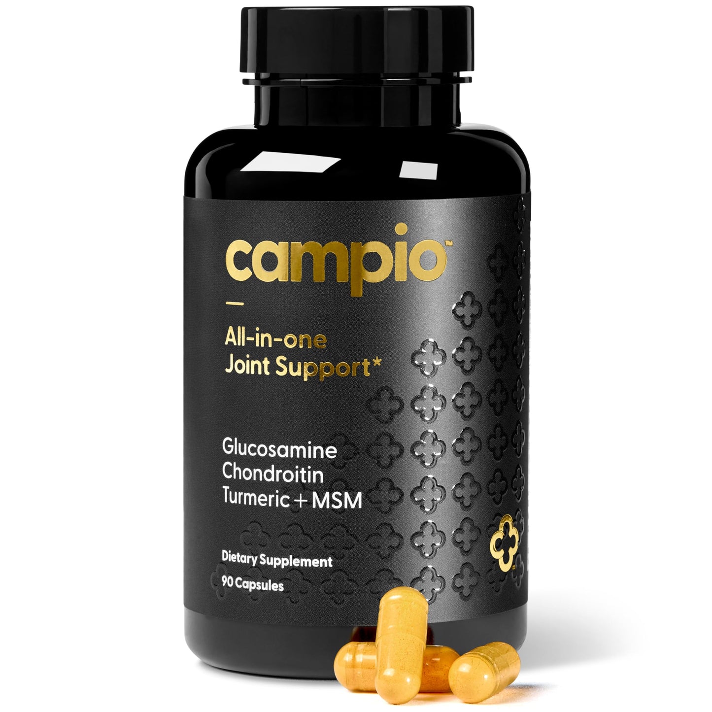 Campio All-In-1 Joint Support Supplement Glucosamine 1500mg Chondroitin MSM Turmeric Hyaluronic Acid Boswellia Ginger Bamboo BioPerine Capsule 90 Count