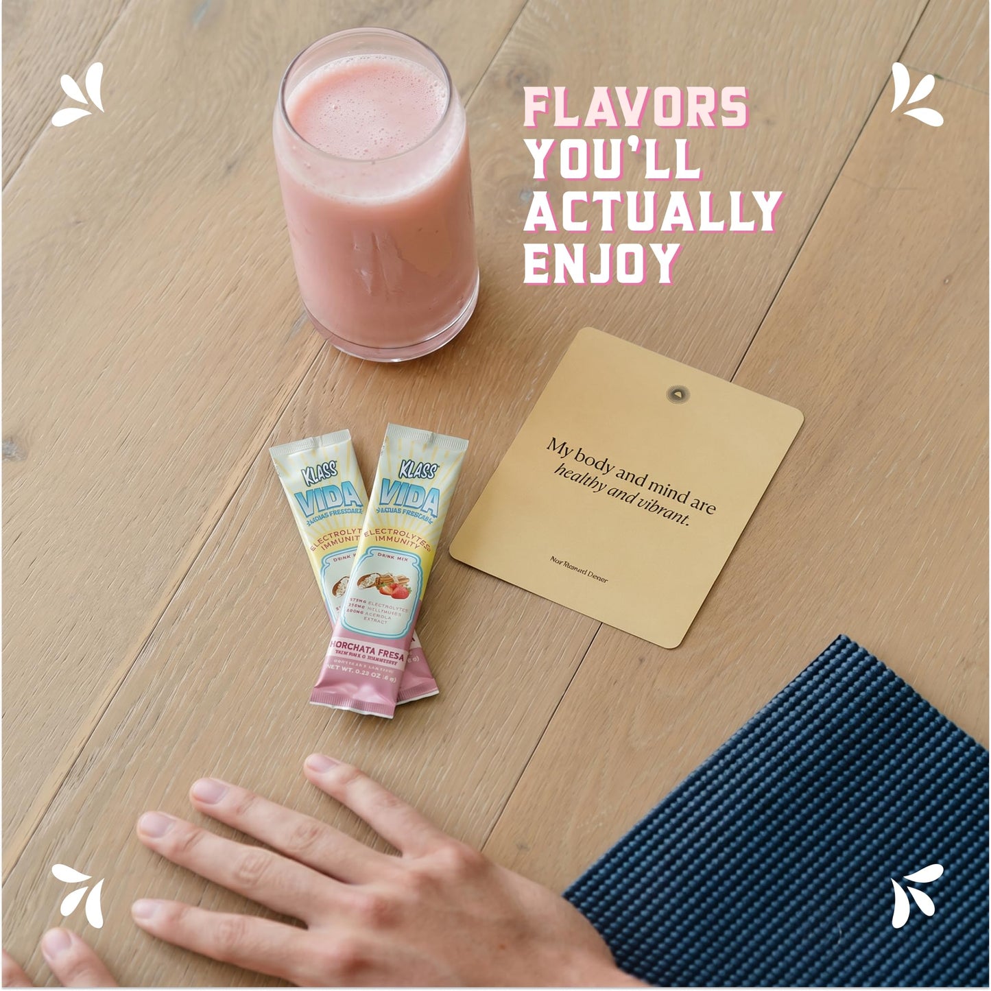 KLASS VIDA Hydration + Immunity Strawberry Horchata Powder 4.23 oz