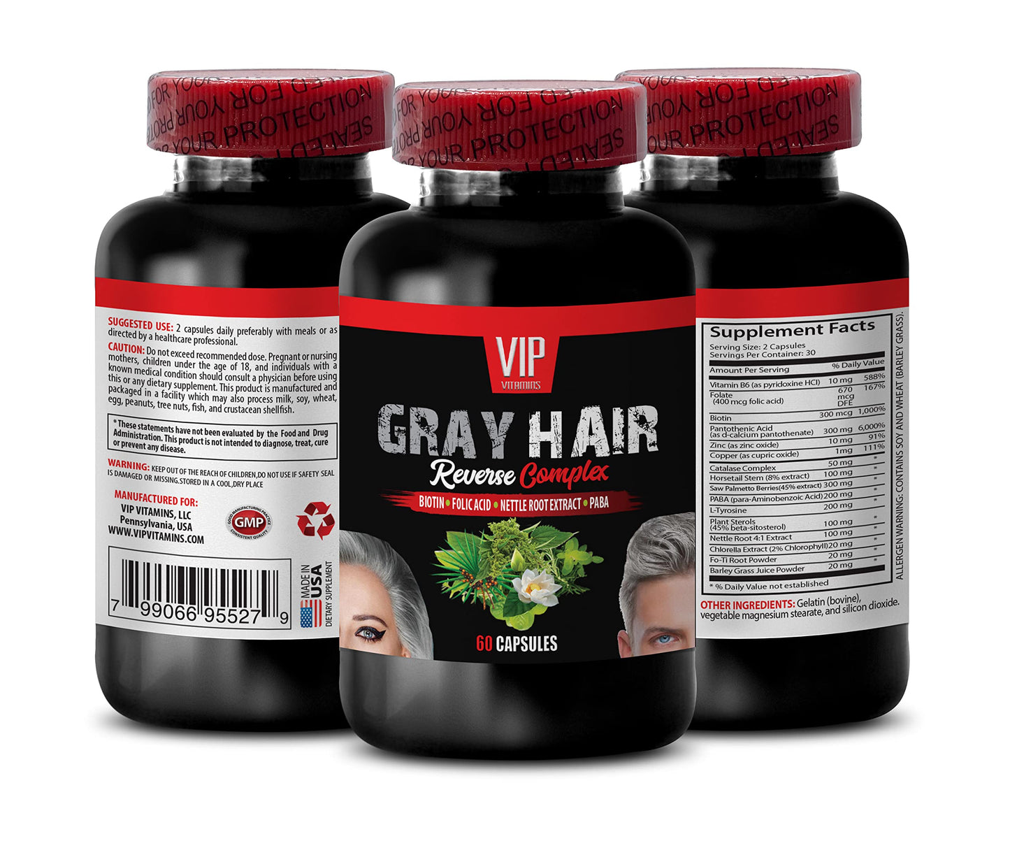 SKIN CARE SOLUTIONS Gray Hair Reverse Complex Capsule, 60 Count
