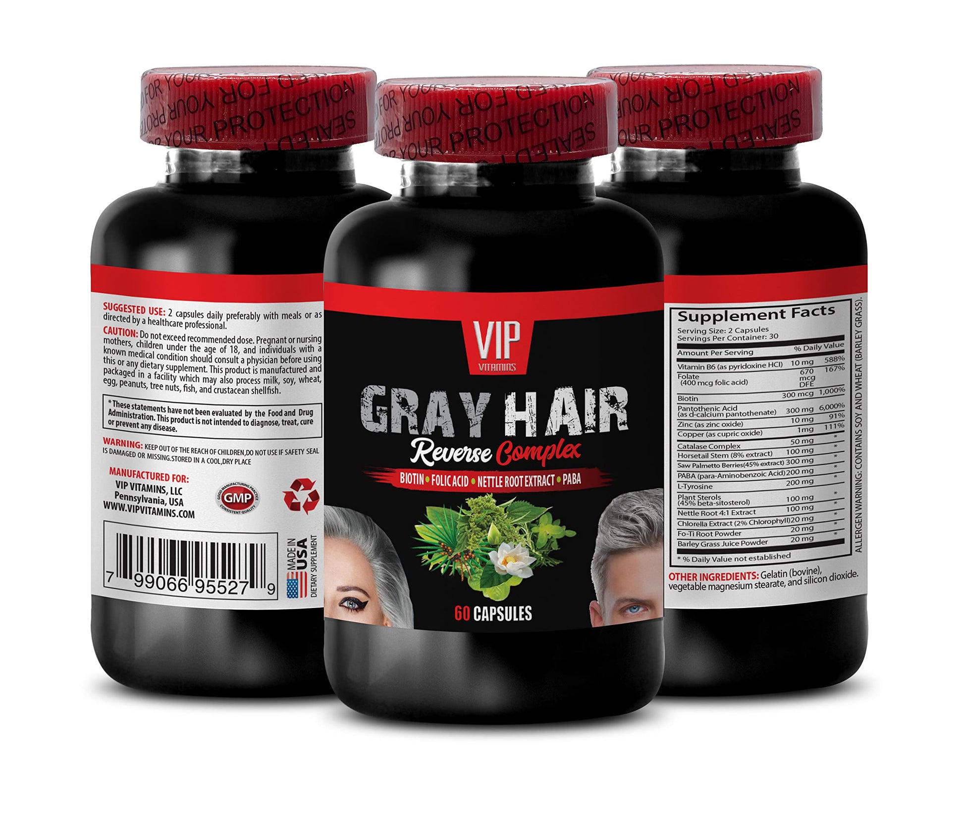 SKIN CARE SOLUTIONS Gray Hair Reverse Complex Capsule, 60 Count
