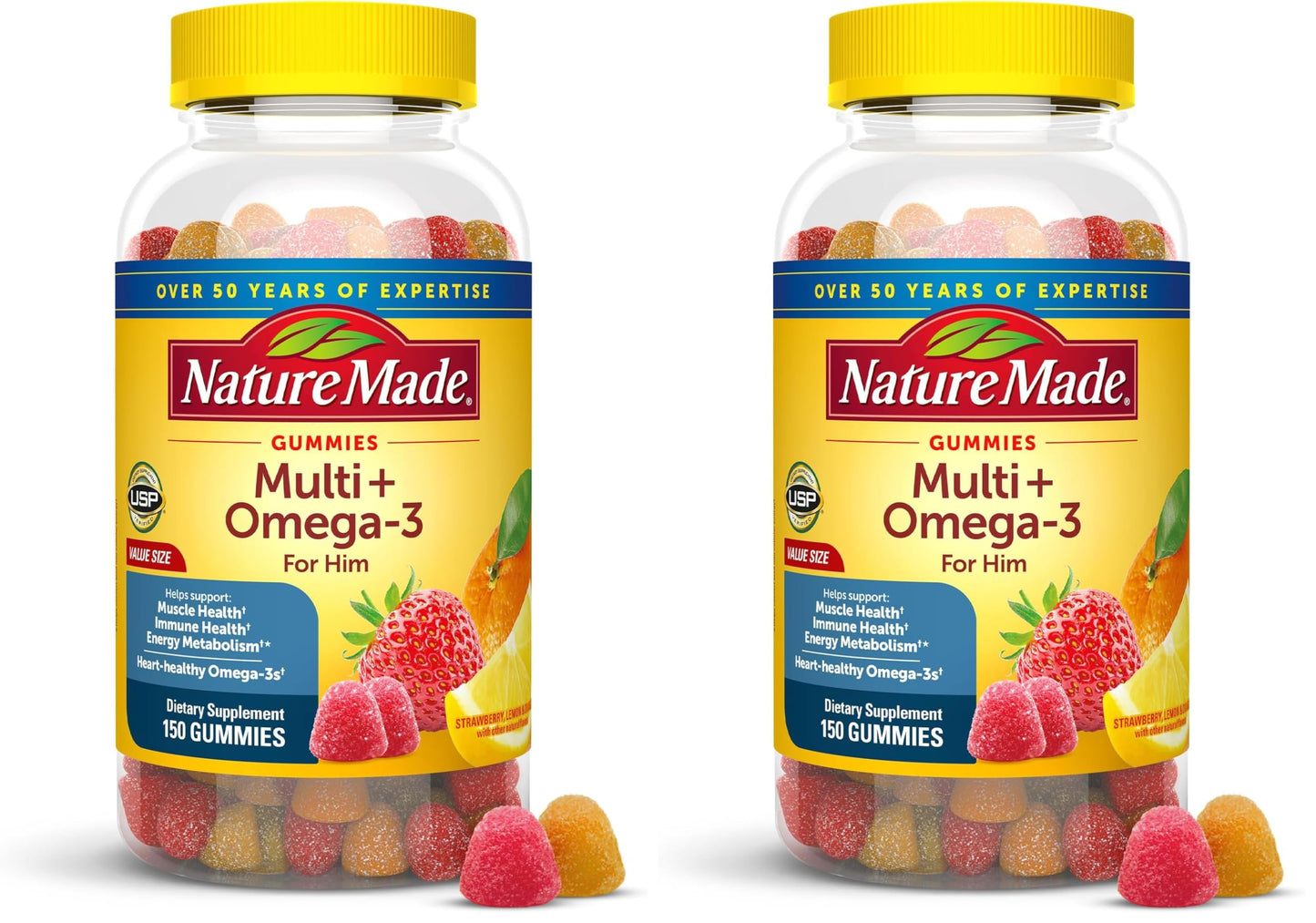 Nature Made Mens Multivitamin Gummies with Omega-3, 300 Gummies