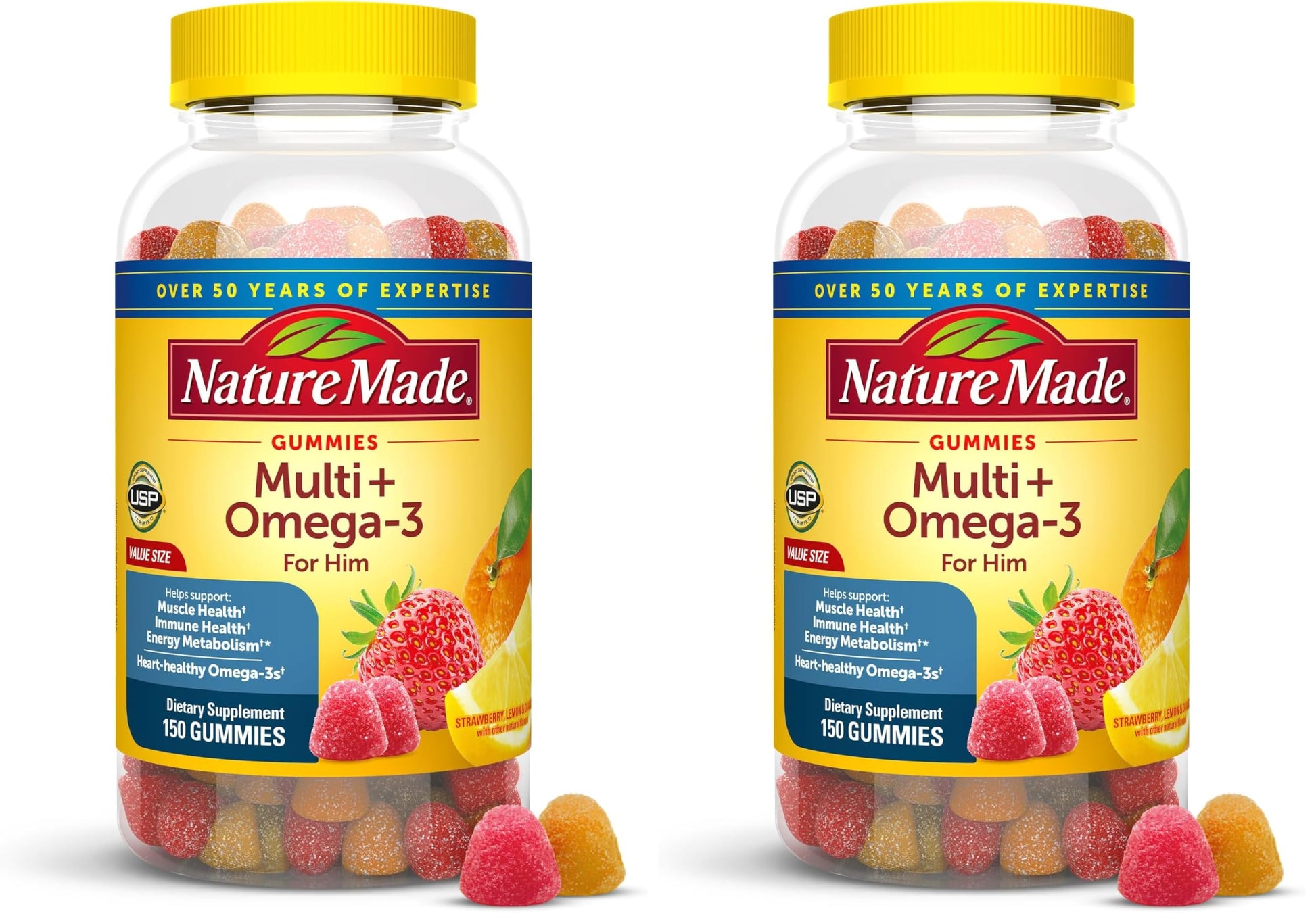 Nature Made Mens Multivitamin Gummies with Omega-3, 300 Gummies