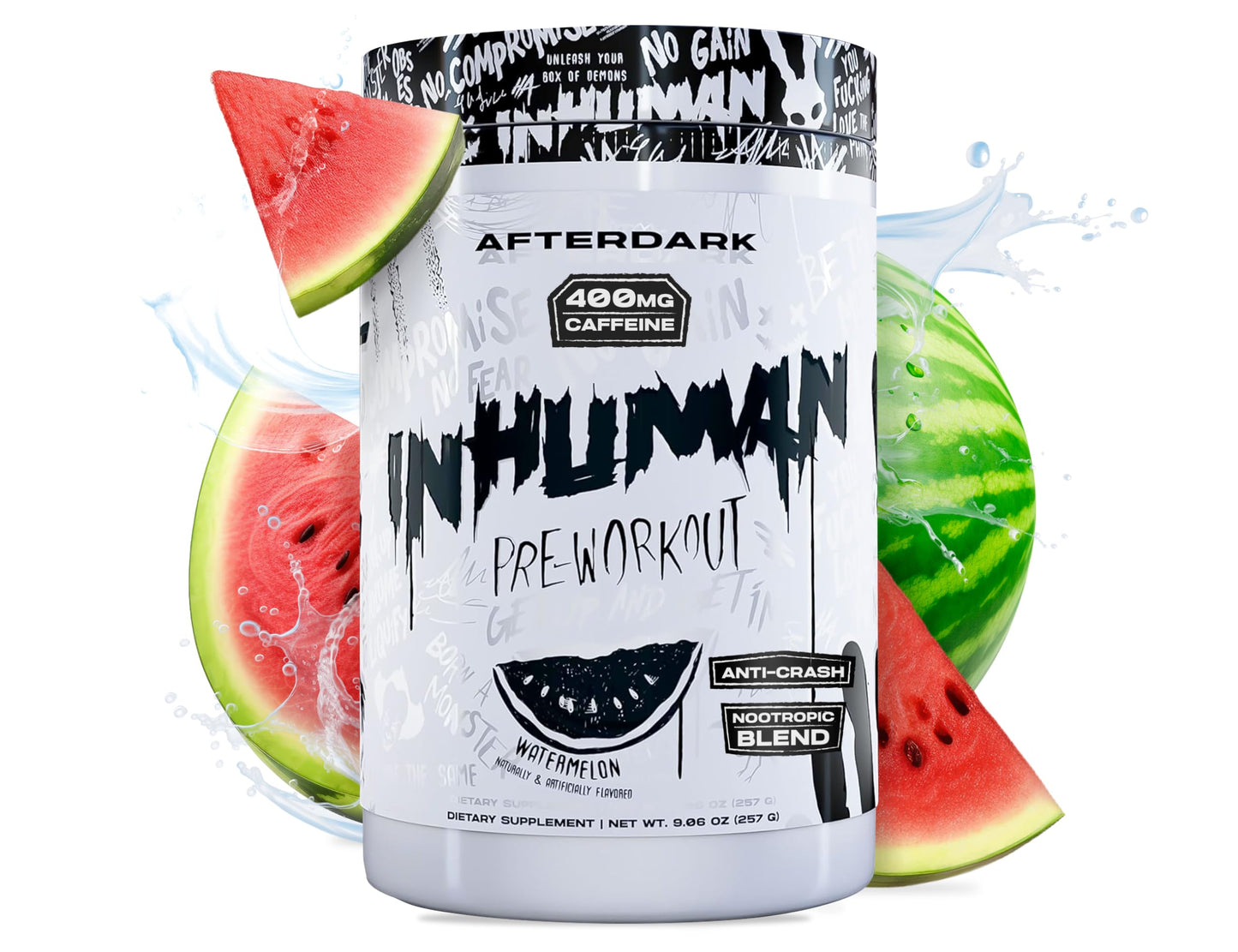 AFTERDARK INHUMAN Pre-Workout Powder Watermelon, 9.07 Ounce