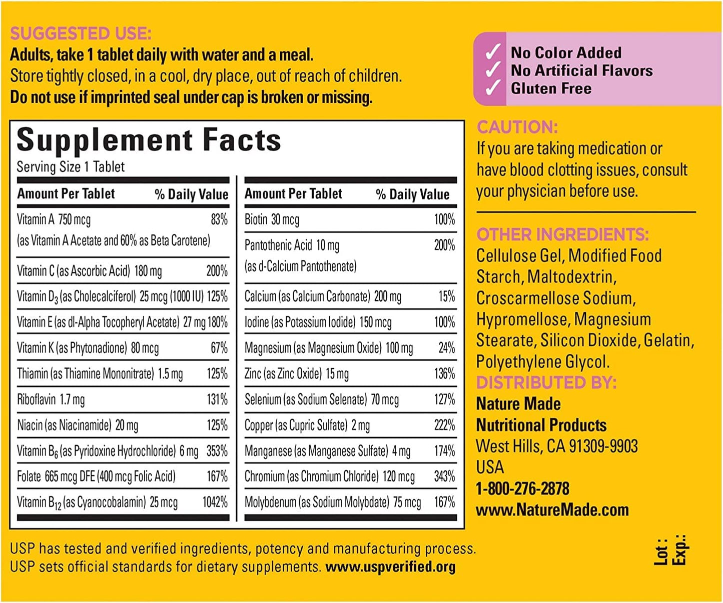 Nature Made Multi for Her 50+ Vitamin/Mineral Tablets 360 Tablets