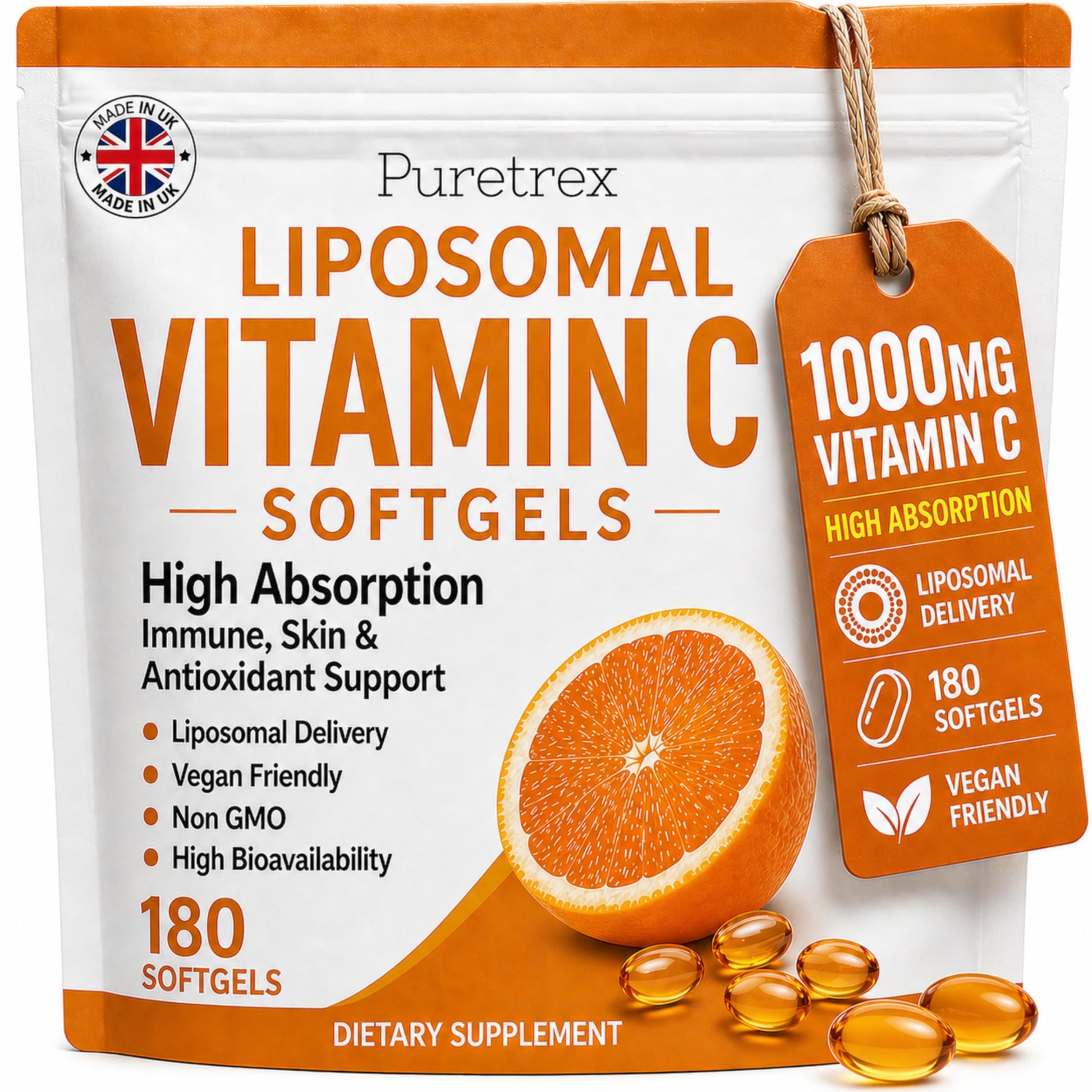 PURETREX Liposomal Vitamin C 1000mg Softgel, 1 Softgel