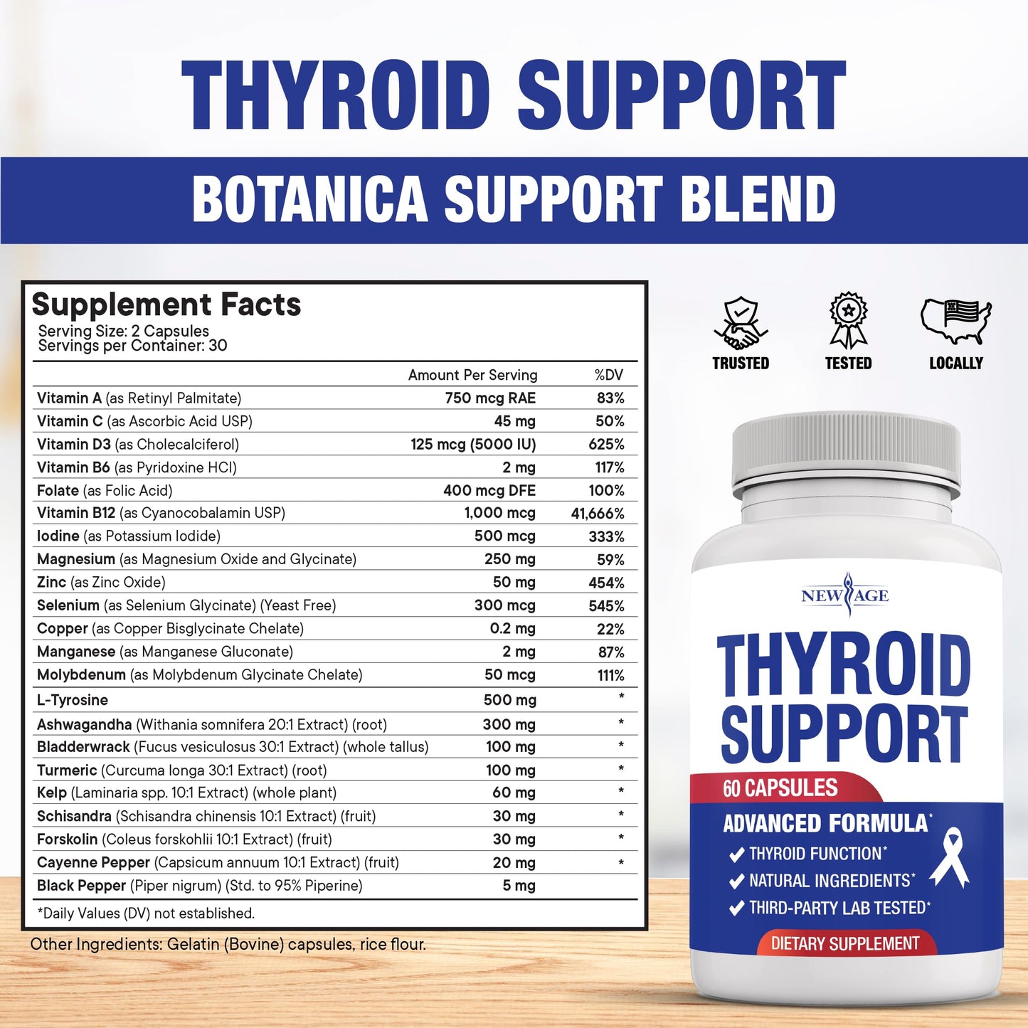 NEW AGE Thyroid Support Capsule 60 Count