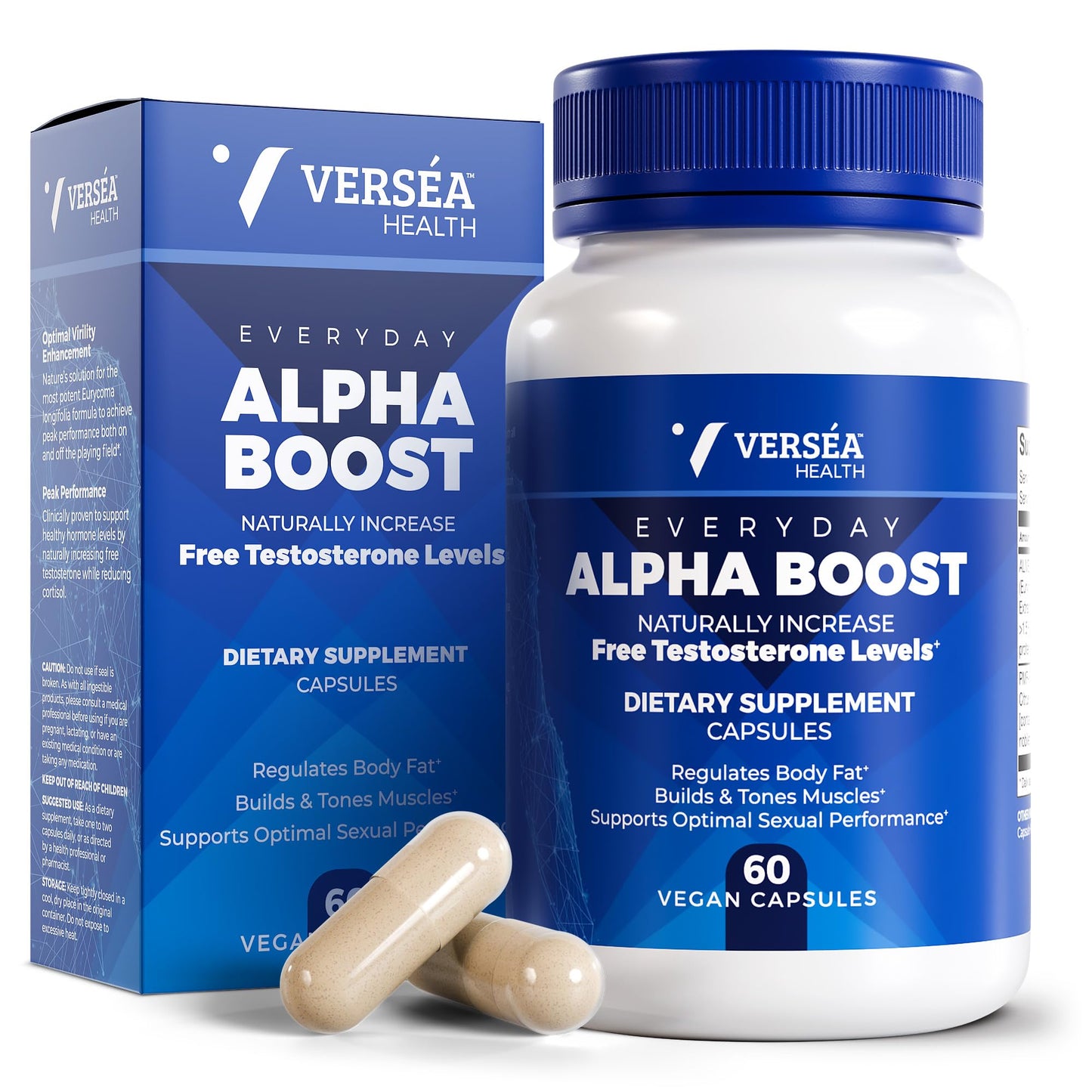 Verséa Alpha Boost – Natural Free Testosterone Support, Energy, Stamina, Endurance & Vitality for Men & Women, Multivitamin for Healthy Aging & Performance & Utilizes VESIsorb® Capsule, 60 Count