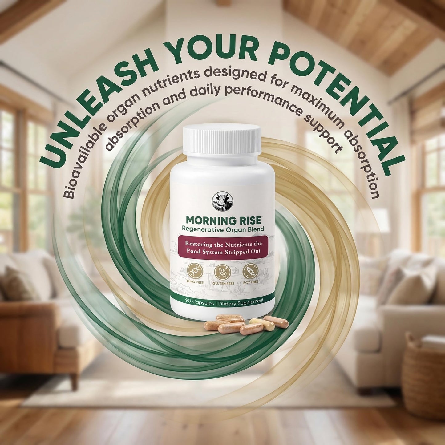 MORNING RISE Regenerative Beef Organ Blend 90 Capsules
