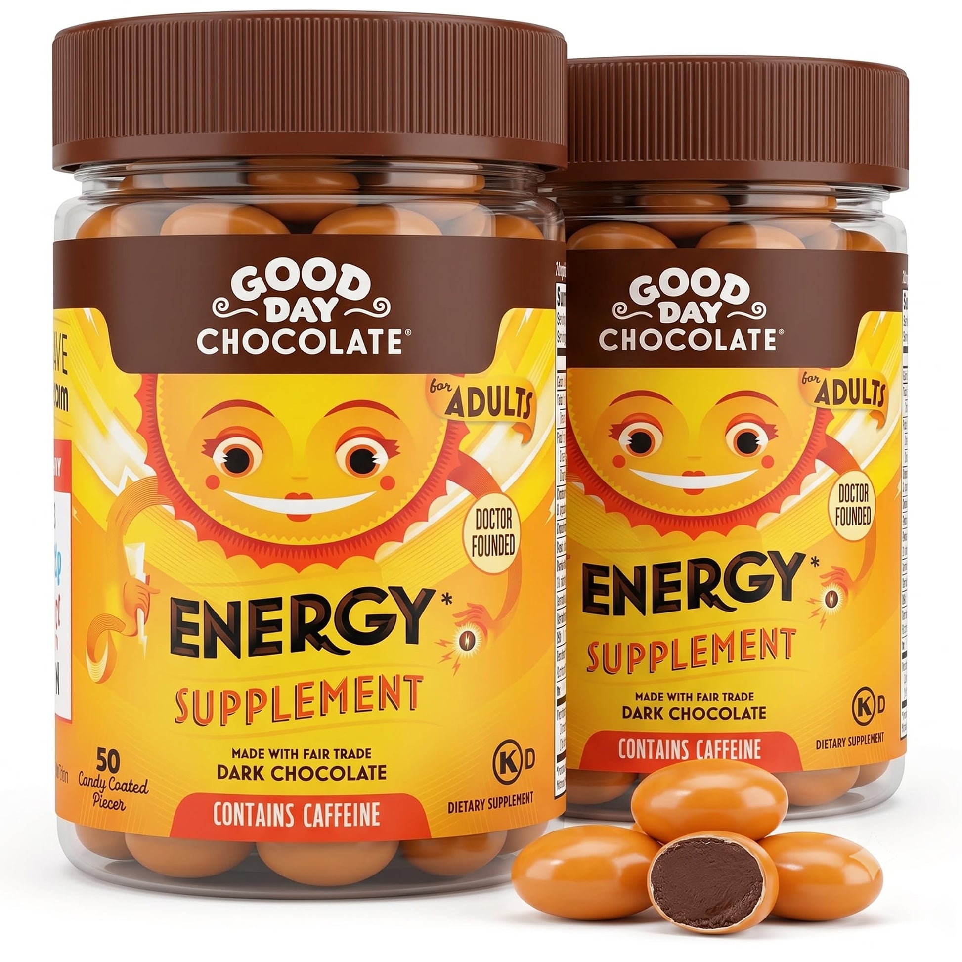 Good Day Chocolate Energy Supplements for Adults Chewable 100 Count