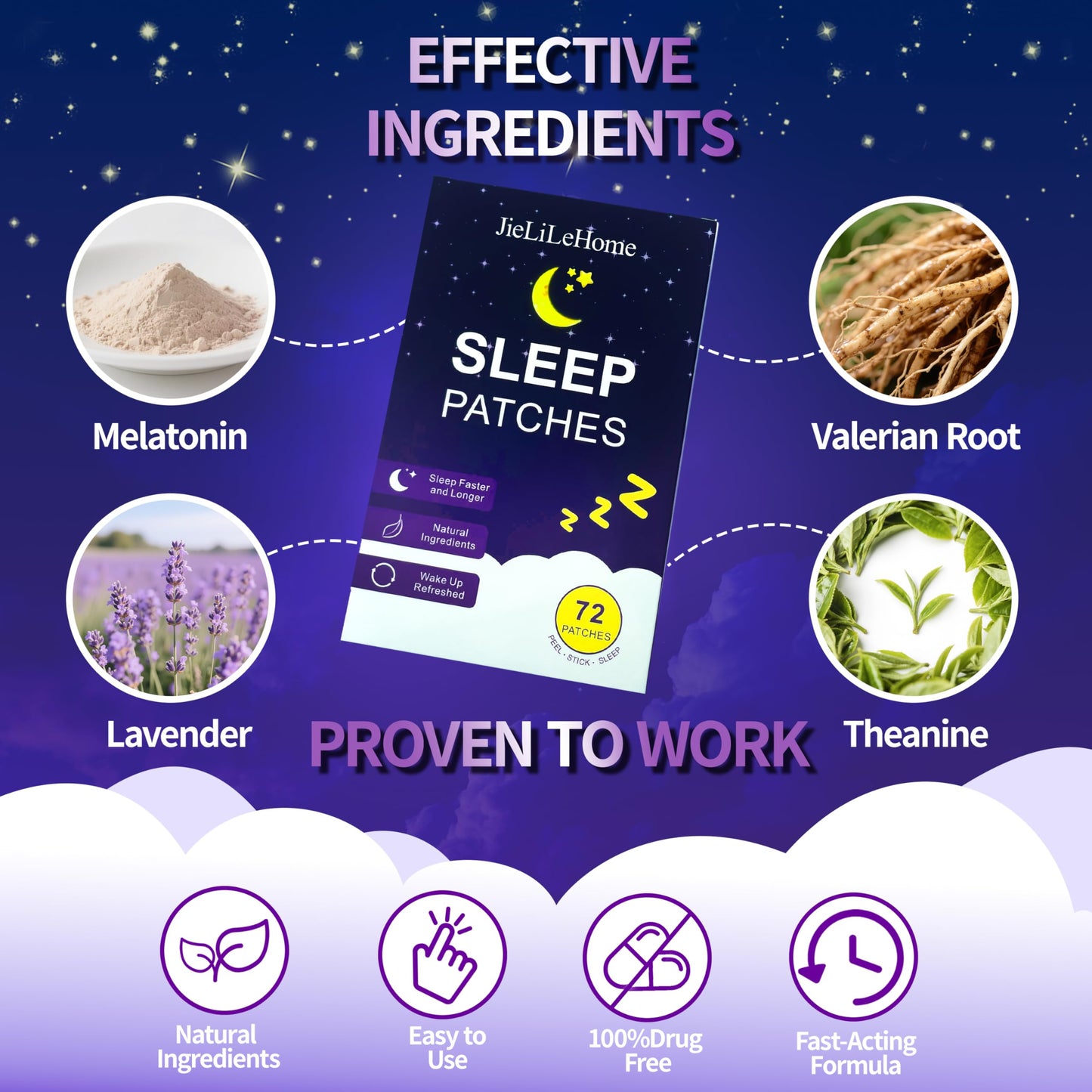 JieLiLeHome Sleep Patches for Adults Extra Strength 1 Tablet