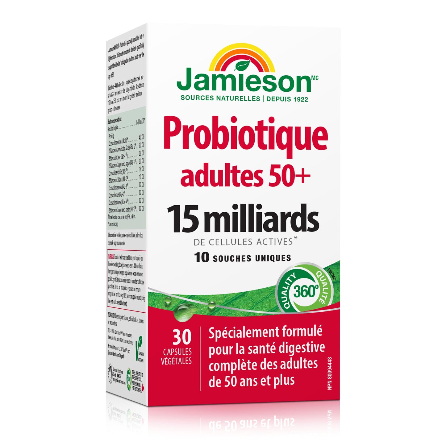 Jamieson Laboratories Adult 50+ Probiotic Complex, 15 Billion, 30 Capsules
