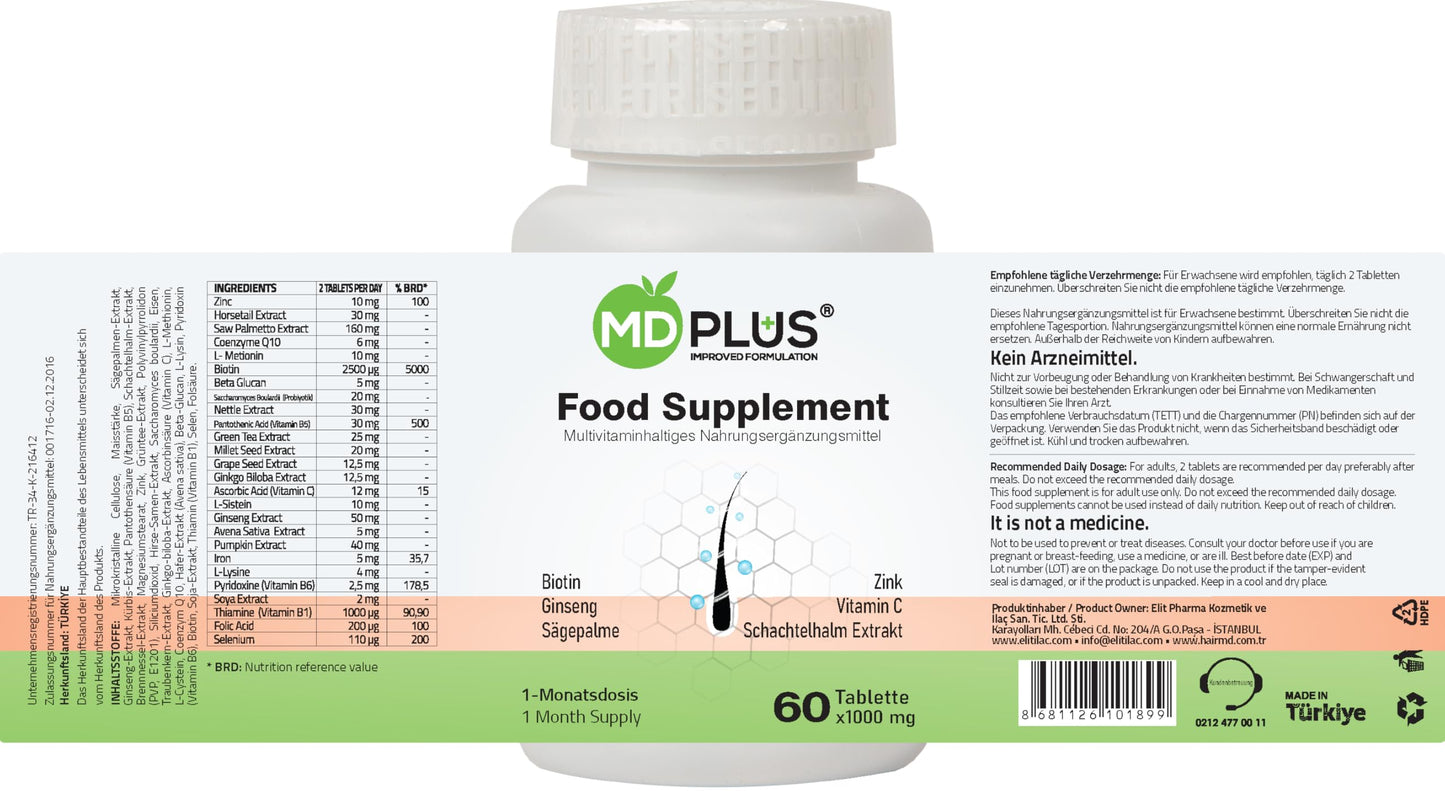 HairMD Md-Plus Hair Multivitamin 60 Tablets