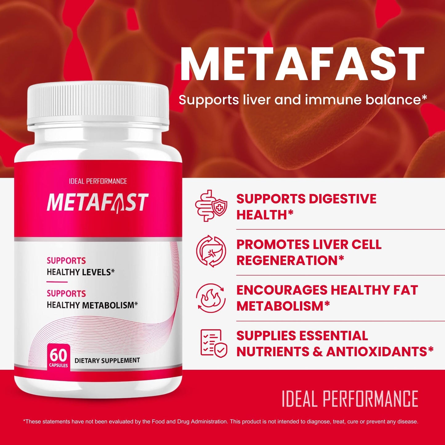 IDEAL PERFORMANCE Metafast Pills Pastillas 60-Count Capsules