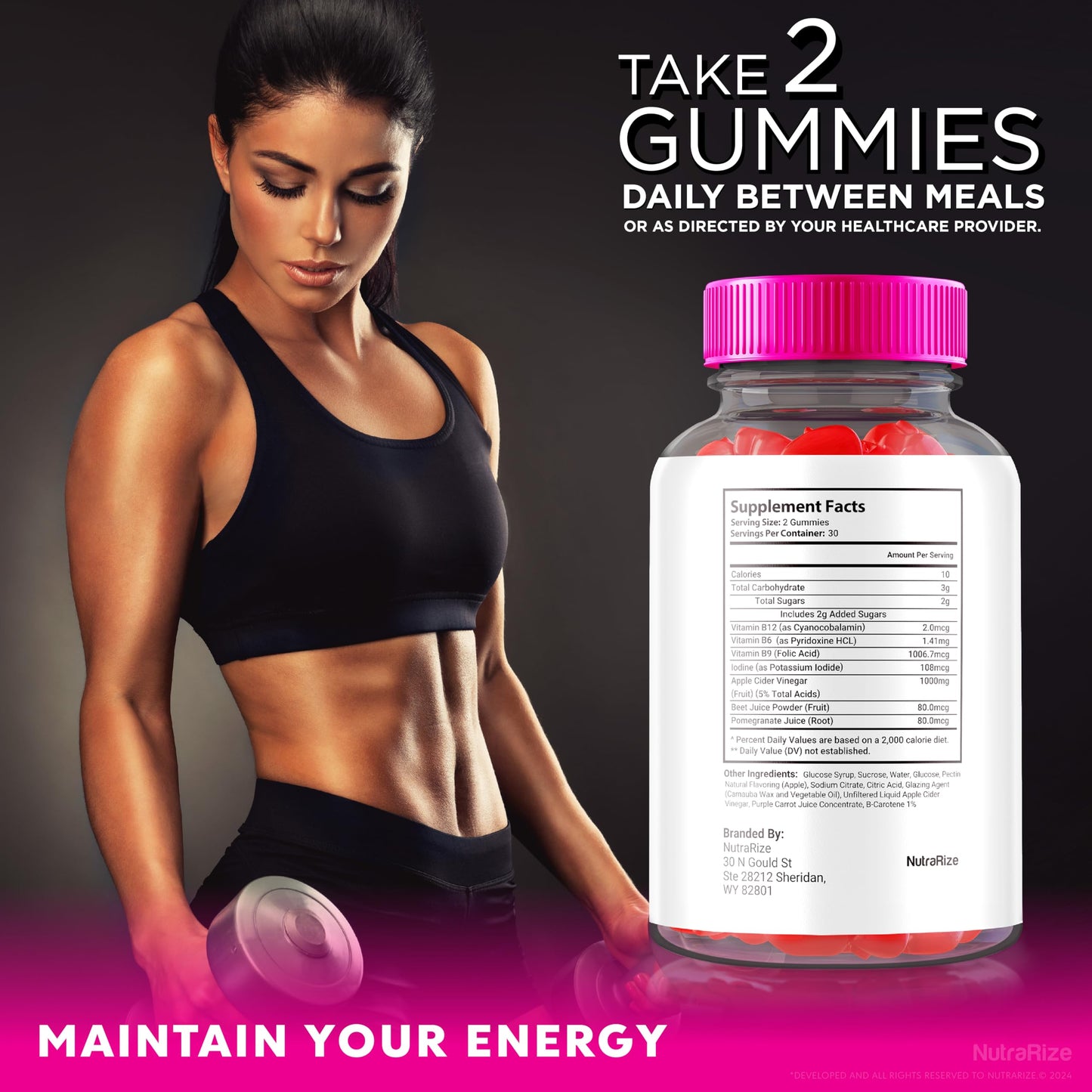 NutraRize Noura Keto + ACV Gummies, 120 Gummies