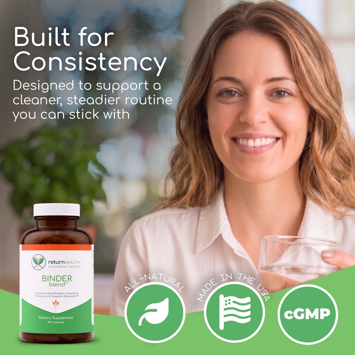 Return Healthy Binder Blend Toxin Binder Supplement, 180 Capsules
