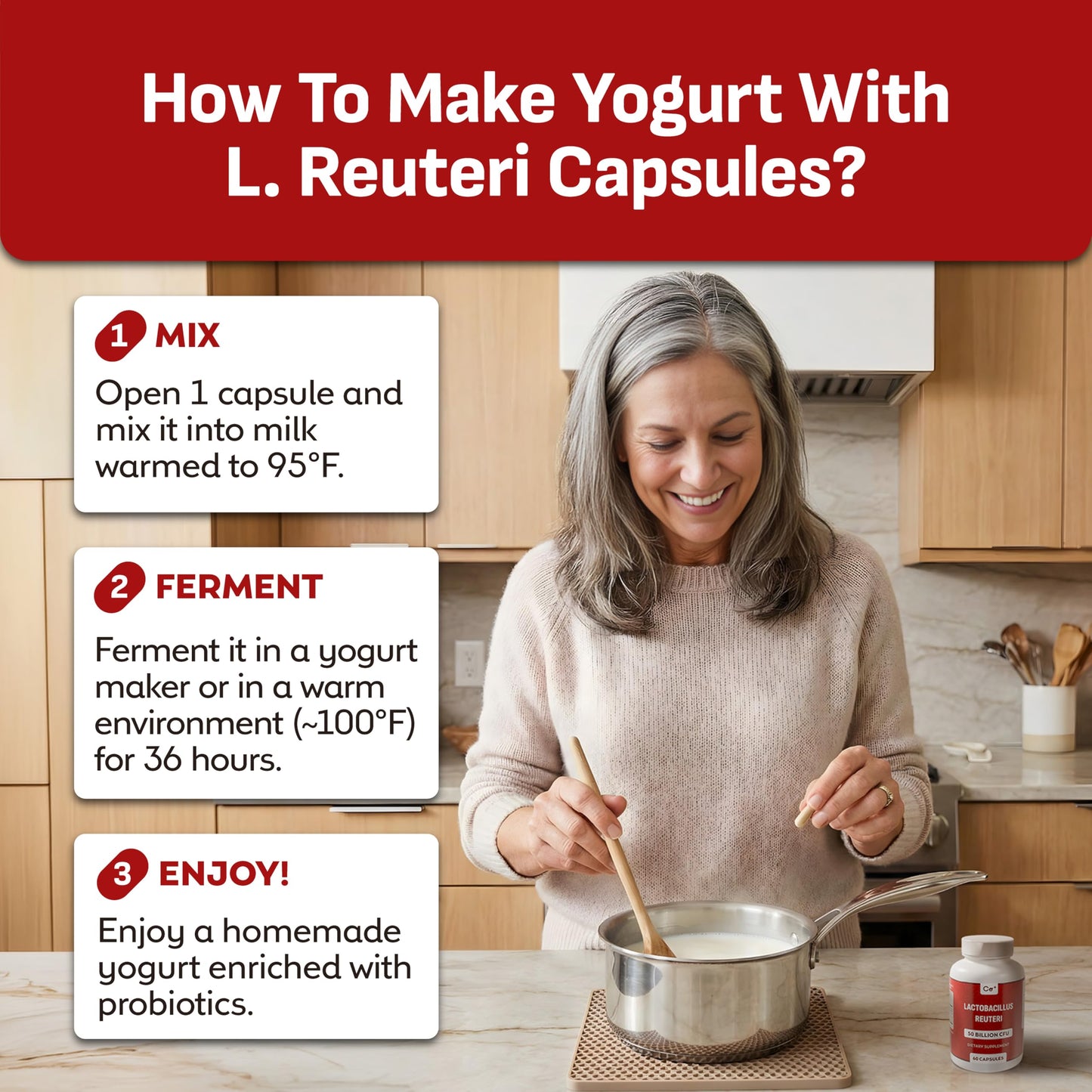 Coolinario L Reuteri Probiotics for Digestive Health Capsule, 120 Capsules
