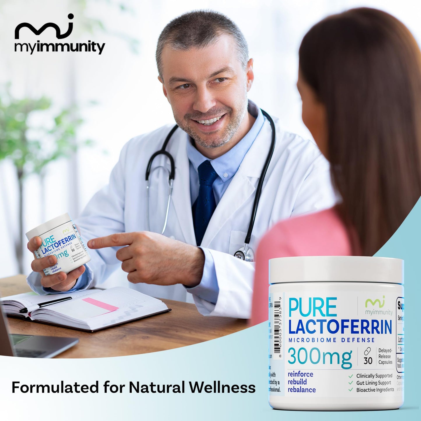 MyImmunity Lactoferrin 300mg Delayed Release Capsules, 30 Count