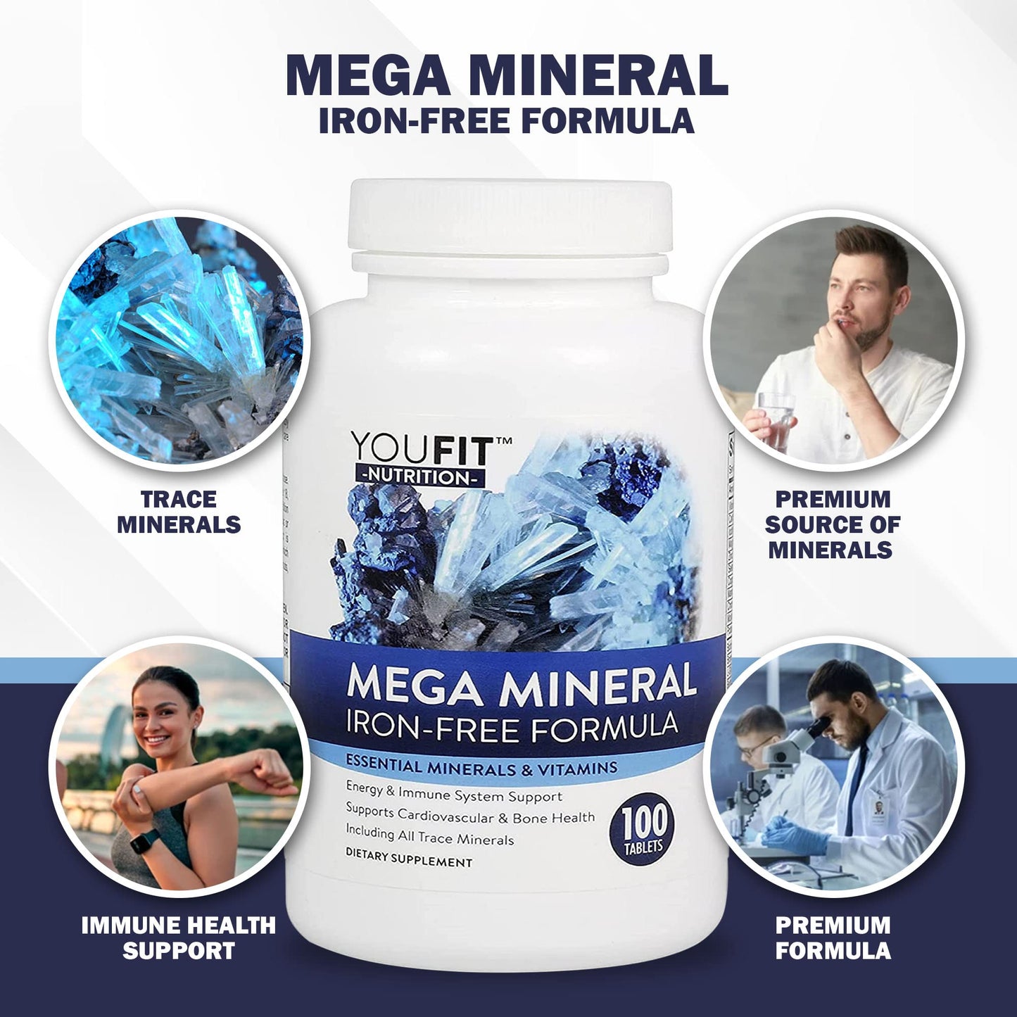 YouFit Nutrition Mega Minerals Supplement 100 Capsules