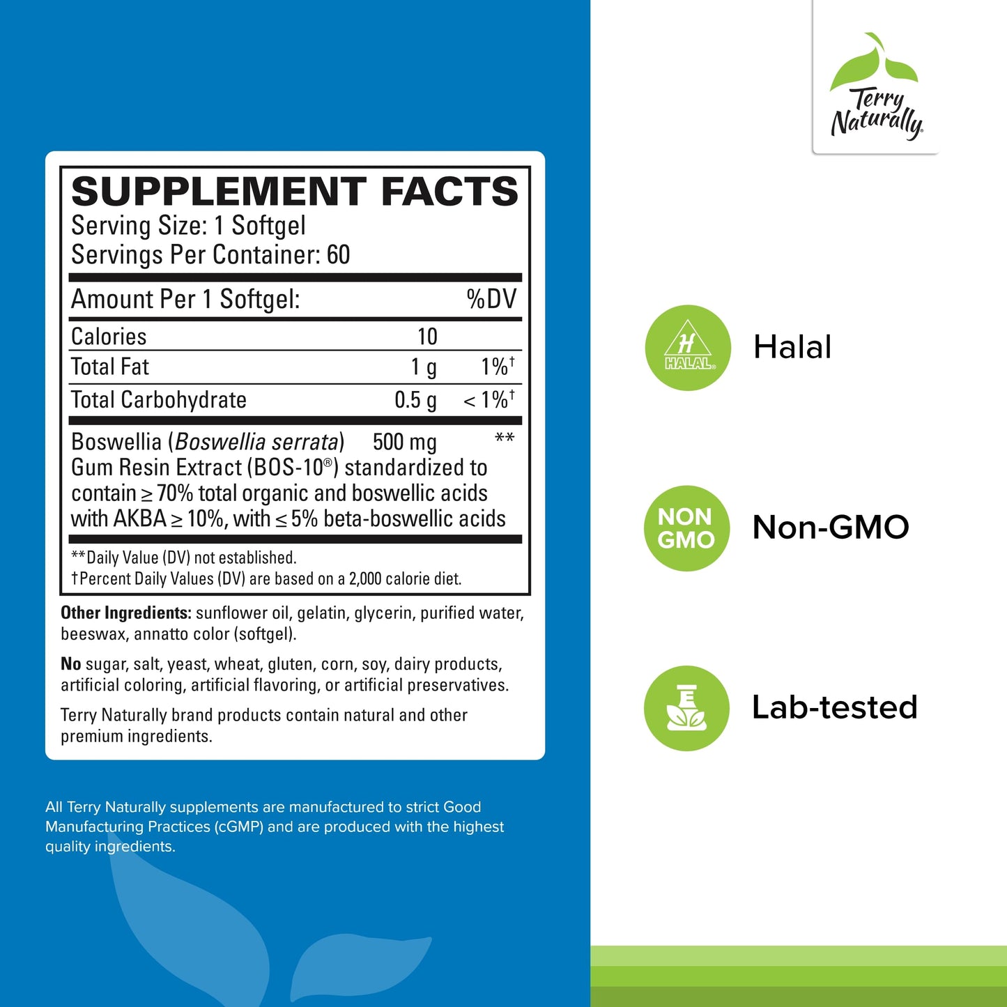 Terry Naturally BosMed 500 Extra Strength Boswellia Serrata Extract Softgels 120
