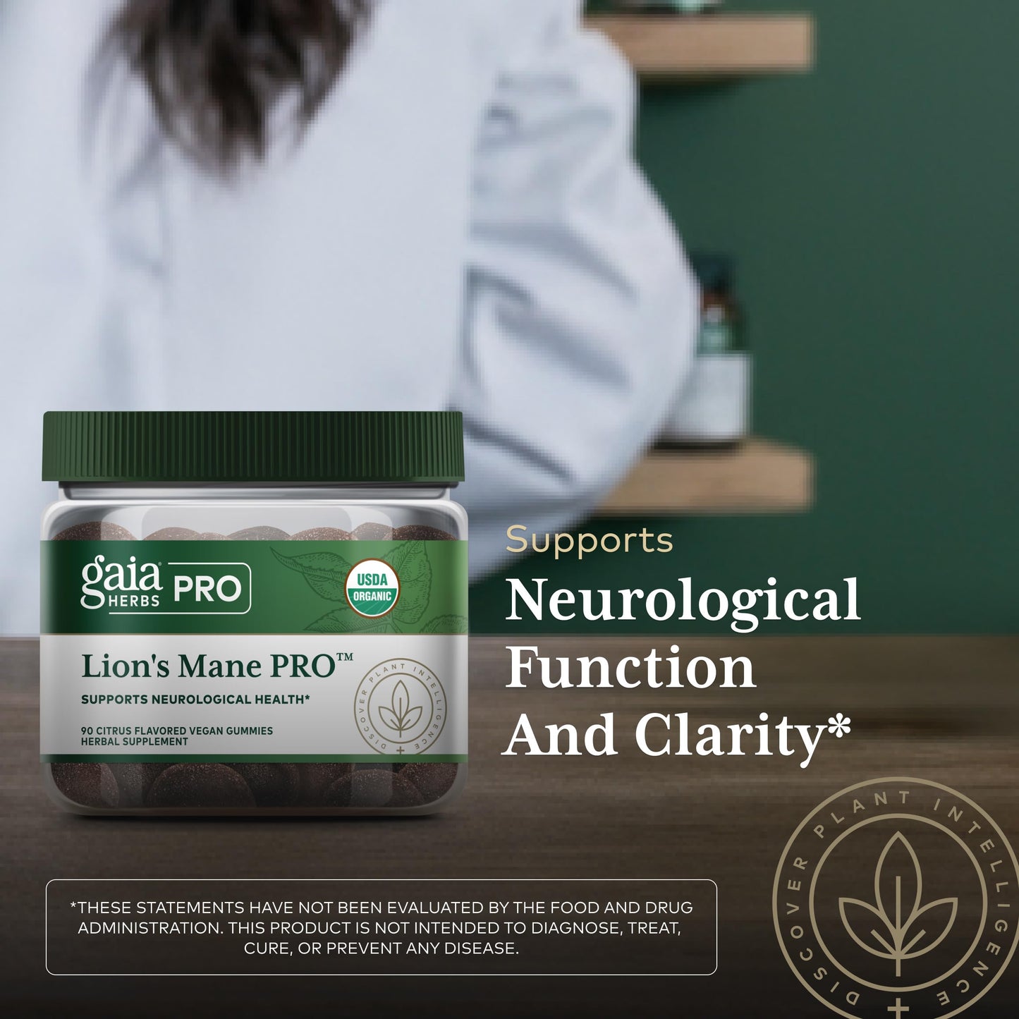 Gaia Herbs PRO Lion's Mane Gummies 90 Count