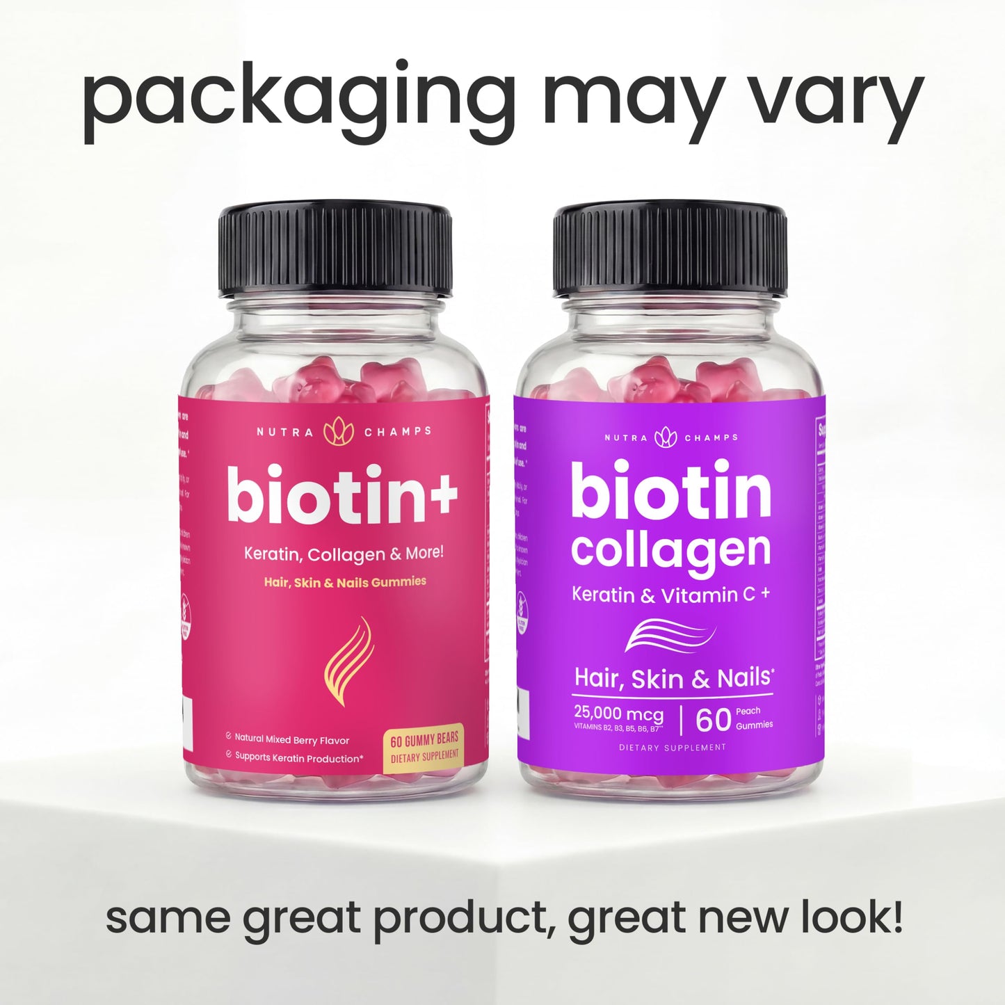 NutraChamps Biotin Gummies 10,000mcg 60 Count