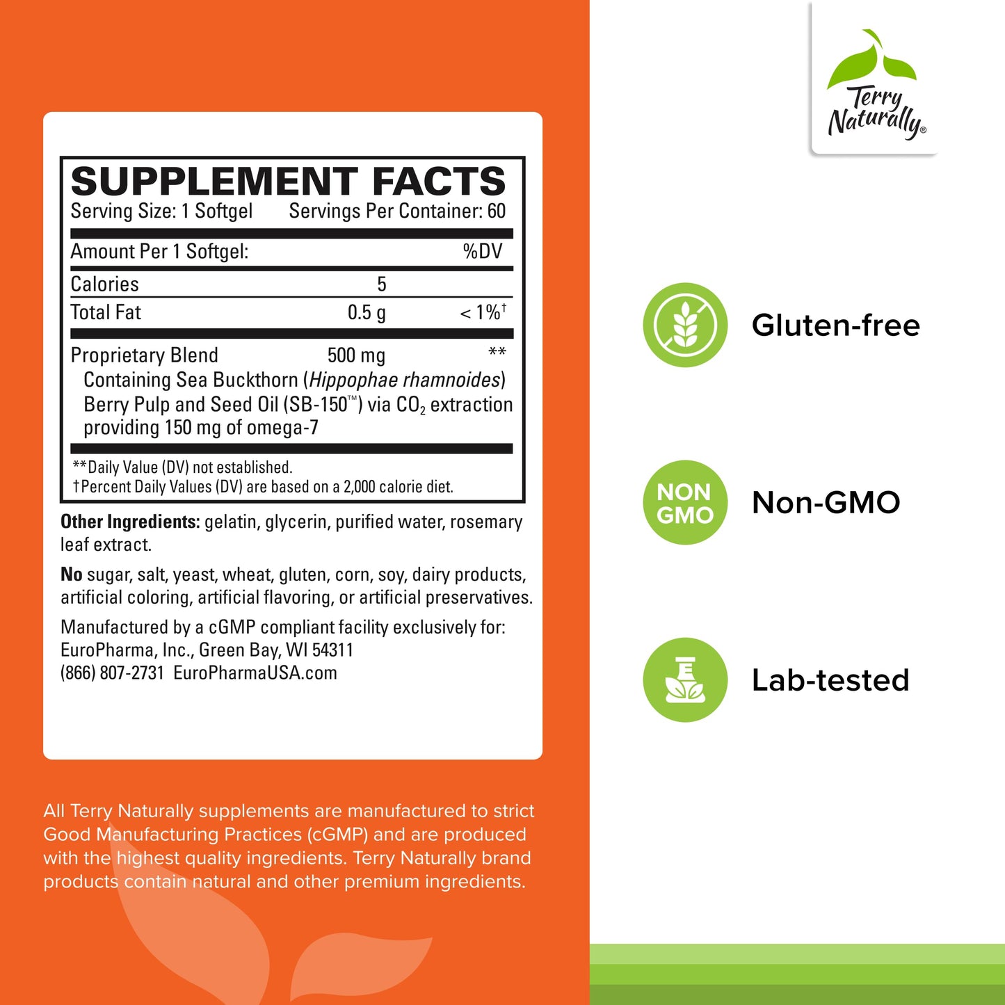Terry Naturally Omega-7 Softgels 120