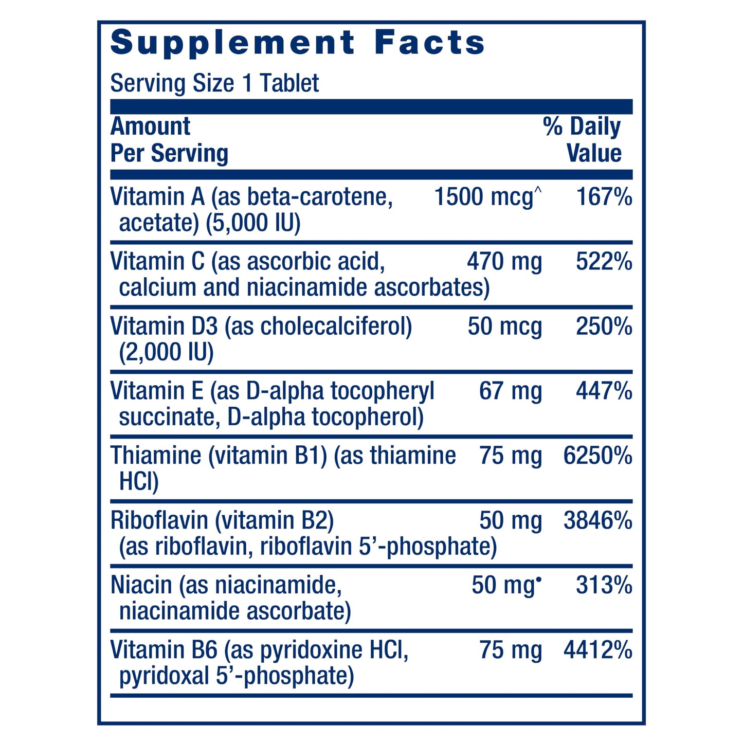 Life Extension One-Per-Day Multivitamin Tablets, 60 Count