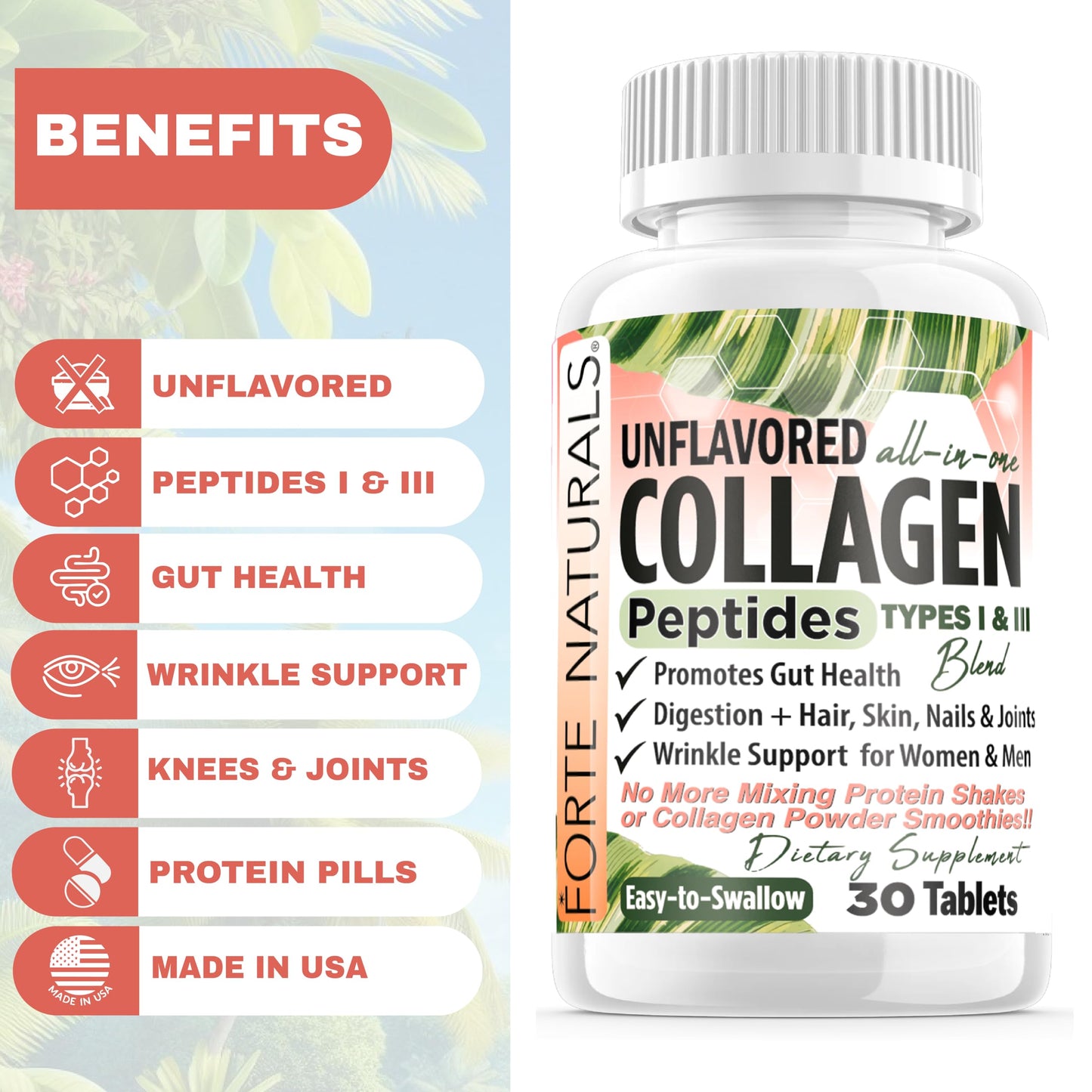 FORTE NATURALS Collagen Peptide Capsules 30 Count
