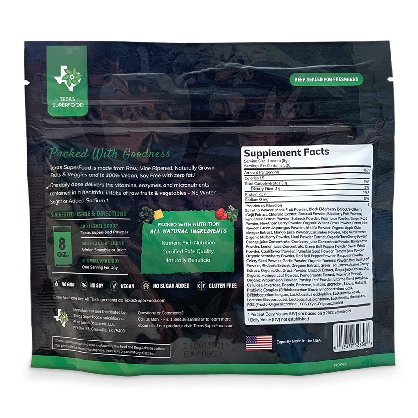 Texas SuperFood Original Superfood Powder, 6.3 Ounce