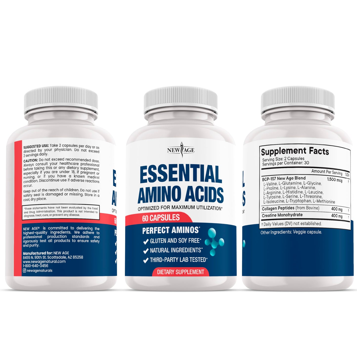 NEW AGE Amino Acid Complex Capsules, 120 Count