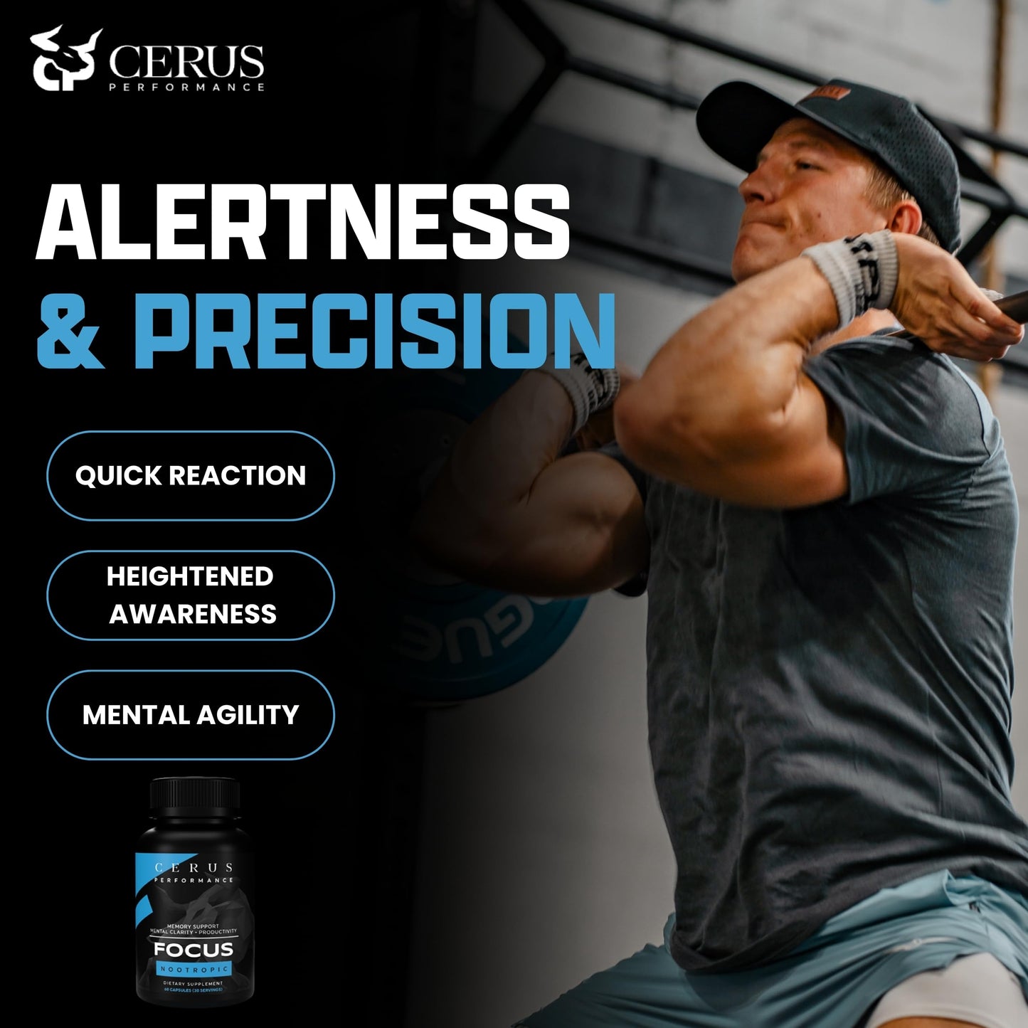 Cerus Performance Focus Nootropic Supplement Capsule 60 Count