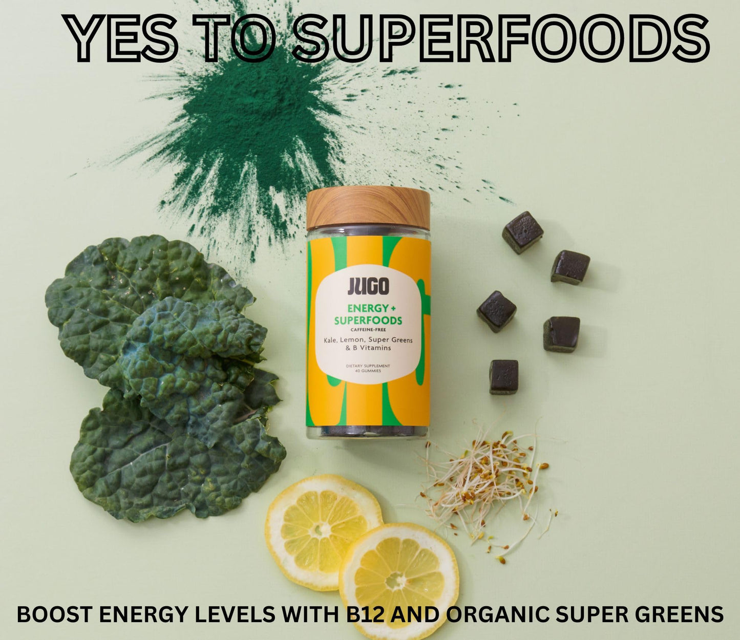 JUGO LLC Beauty + Energy Gummies Bundle – Collagen, Biotin & Vitamin B12, 80 Gummies