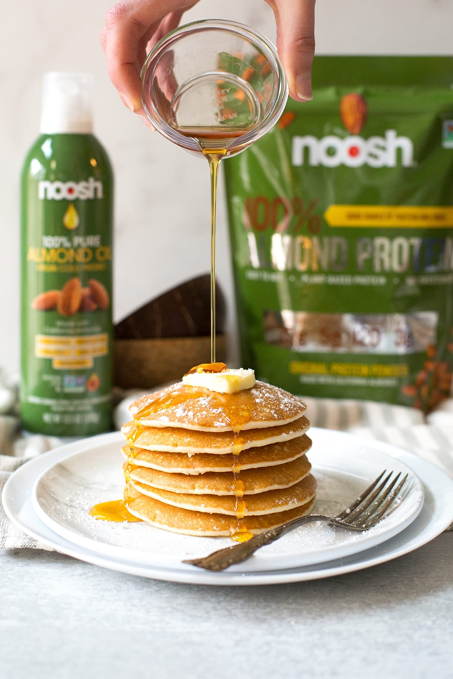 NOOSH Plant Based Almond Protein Powder Unflavored 18.4 oz