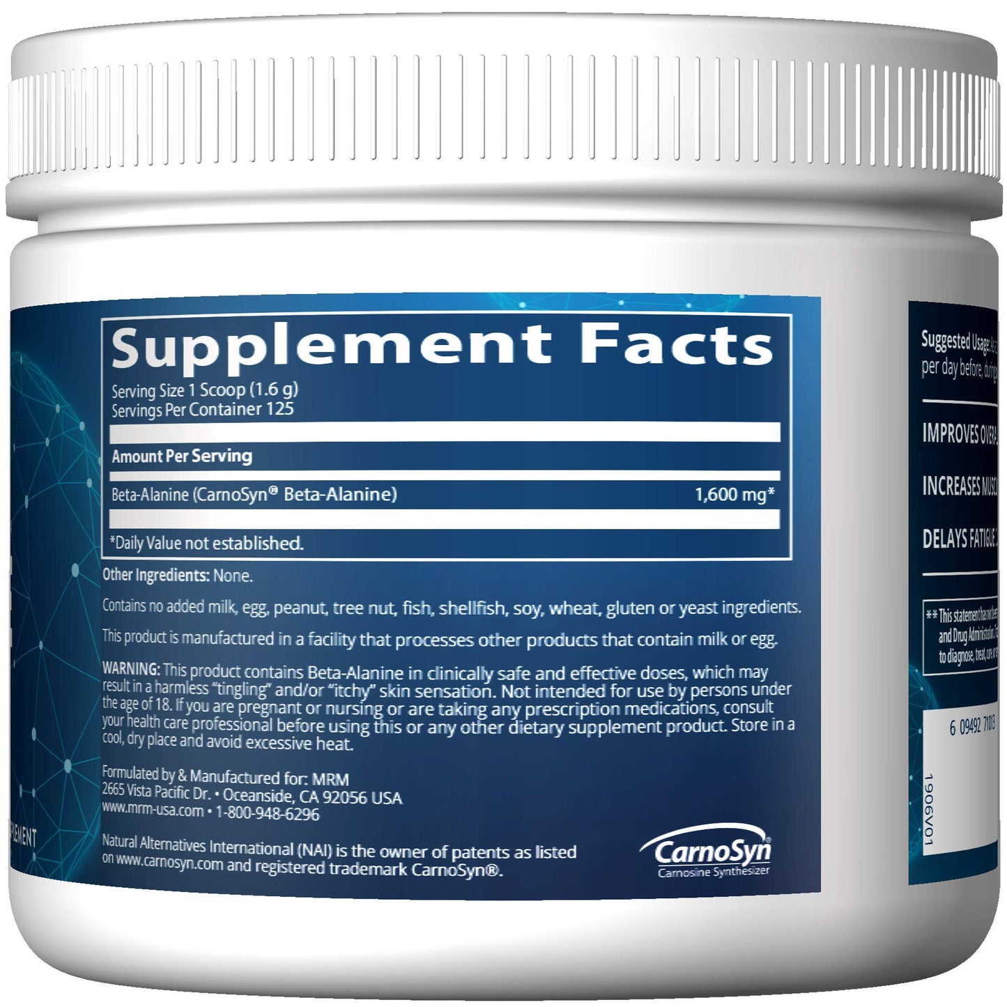 MRM Beta-Alanine Powder 7.05 Ounce