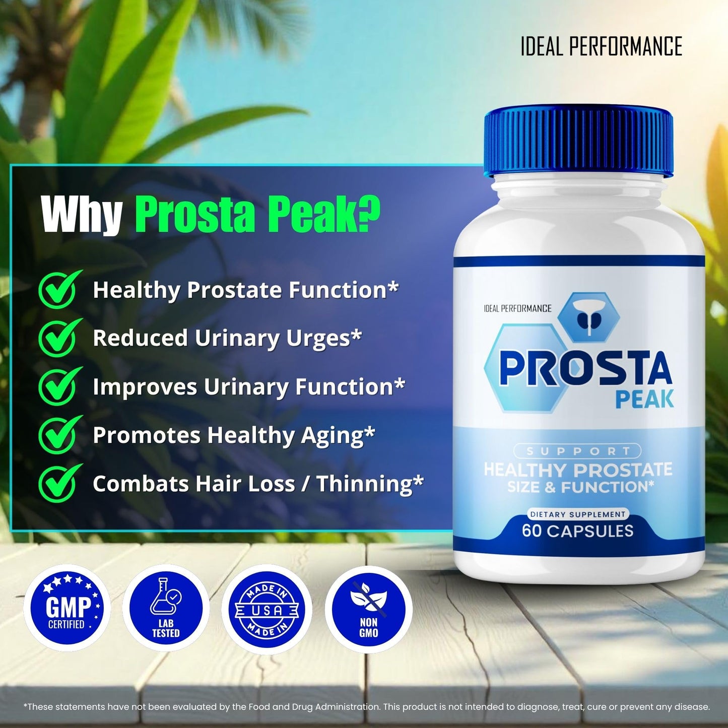IDEAL PERFORMANCE Prosta Peak Prostate Capsules 180 Count