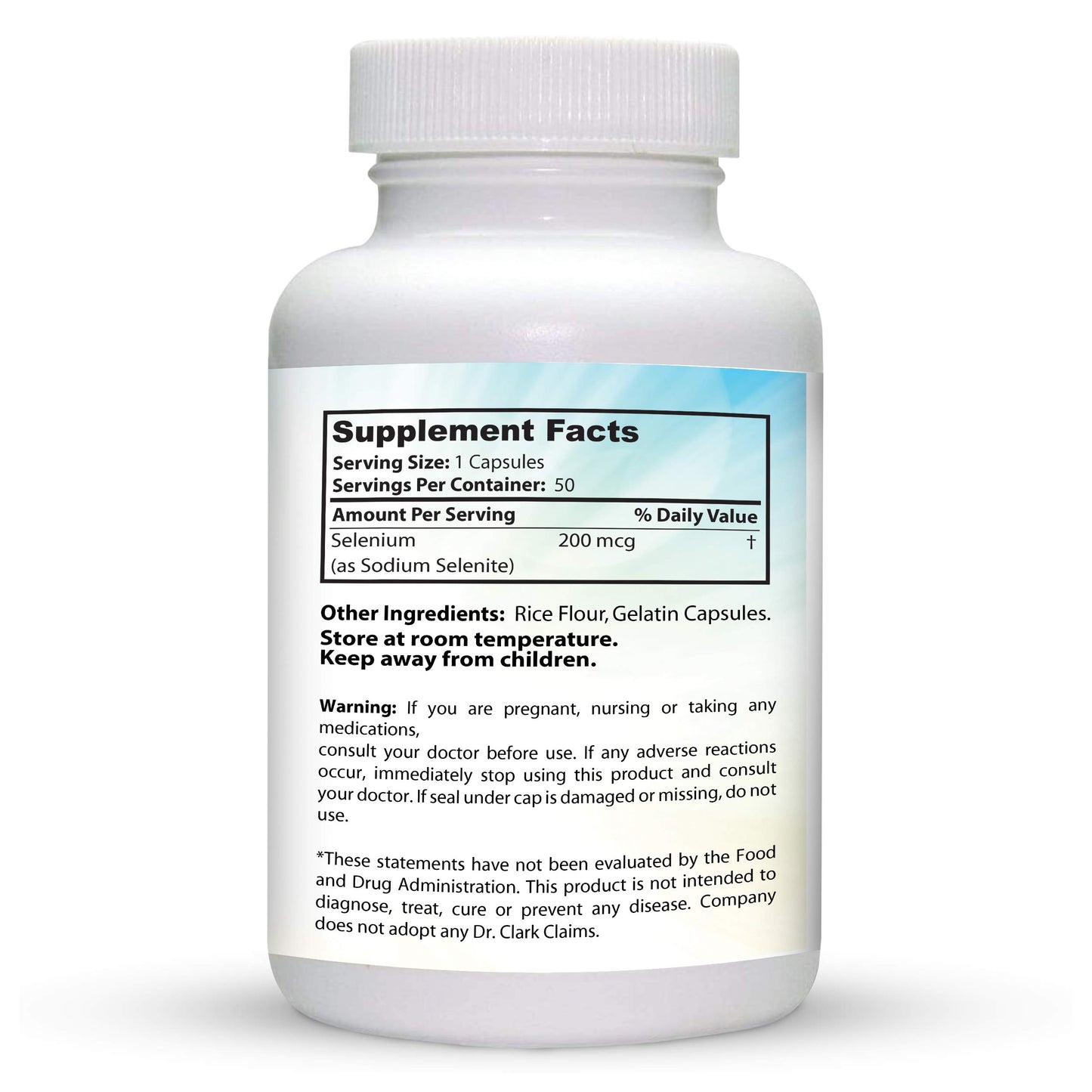 Dr Clark Store Selenium Supplement 200 Mcg Capsule 50 Count