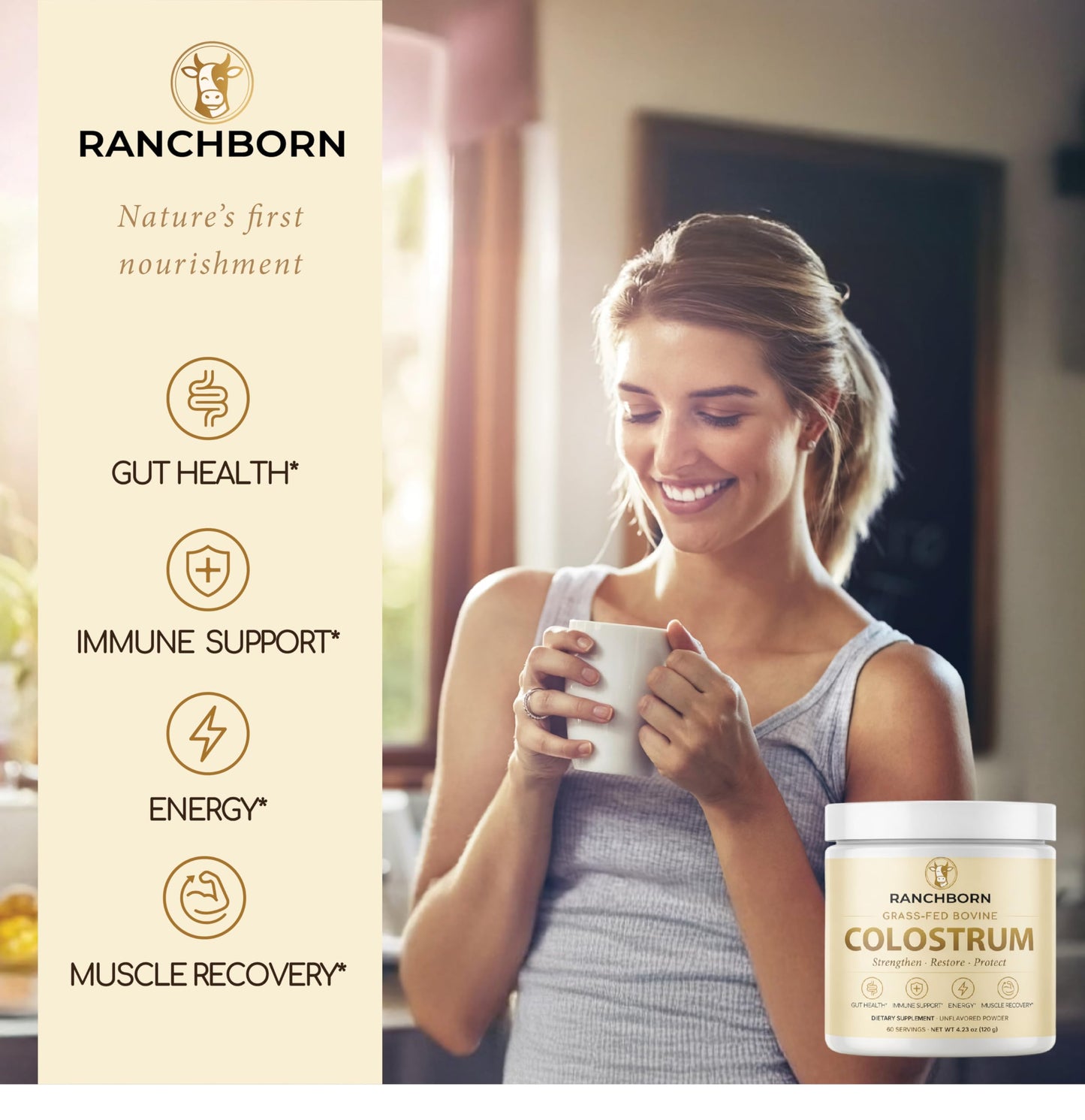 RANCHBORN Colostrum Powder 4.23 Ounce