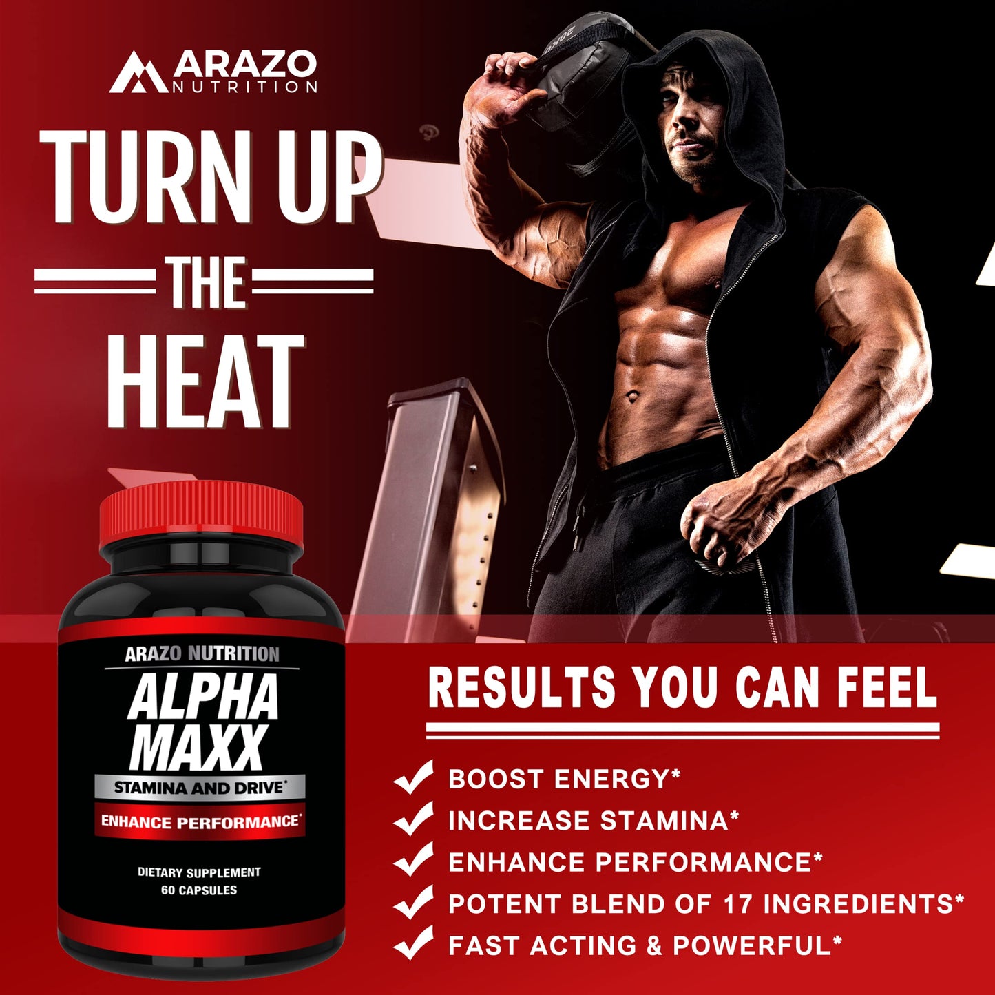 Arazo Nutrition Alphamaxx Health Supplement Capsules 60 Count