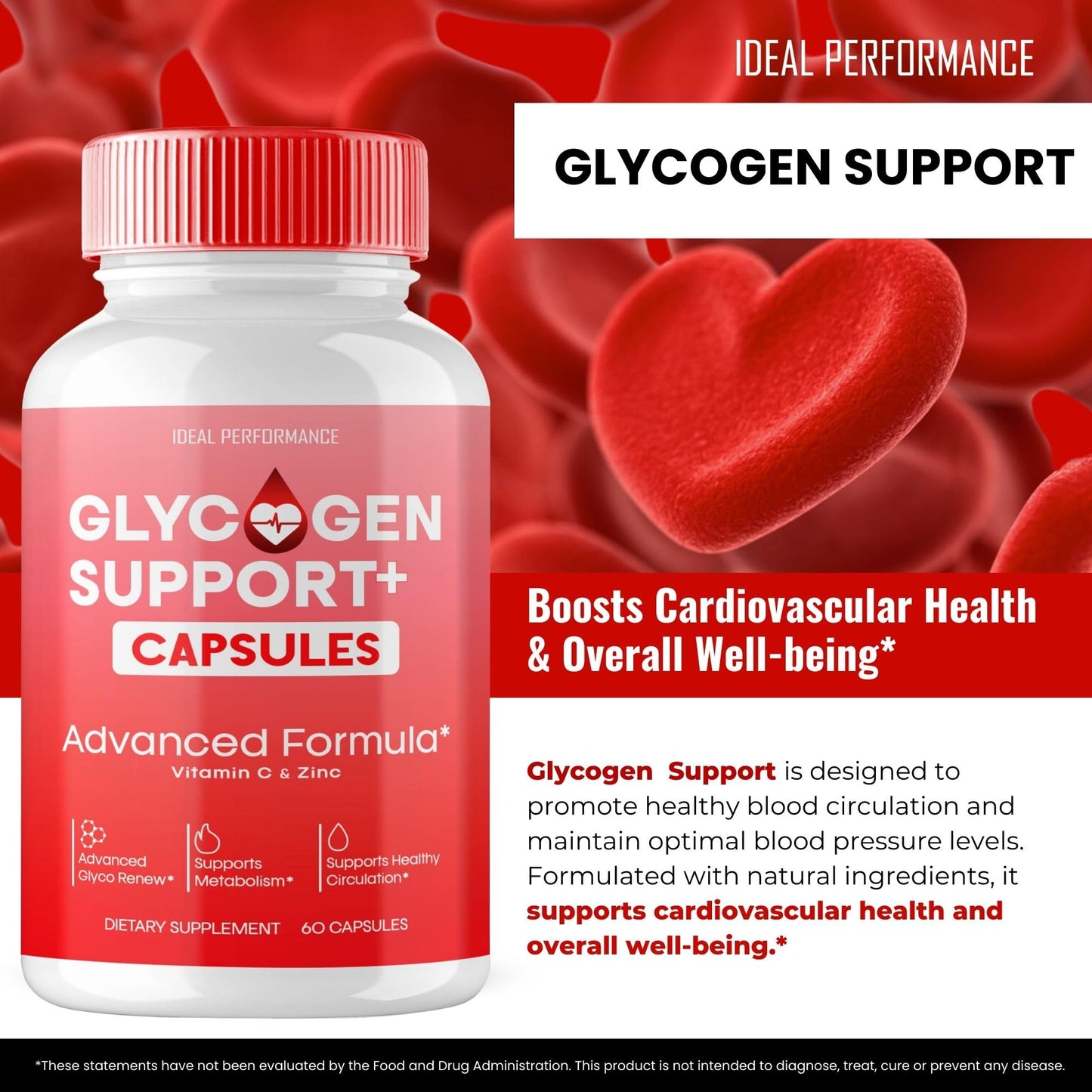IDEAL PERFORMANCE Glycogen Support Capsules 180 Count