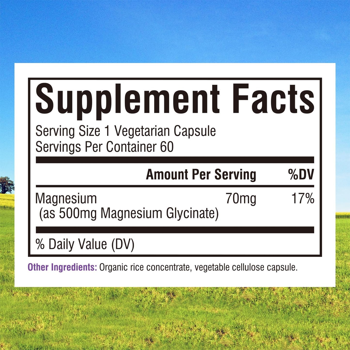 Innate Vitality Magnesium Glycinate 500mg Capsules, 60 Count