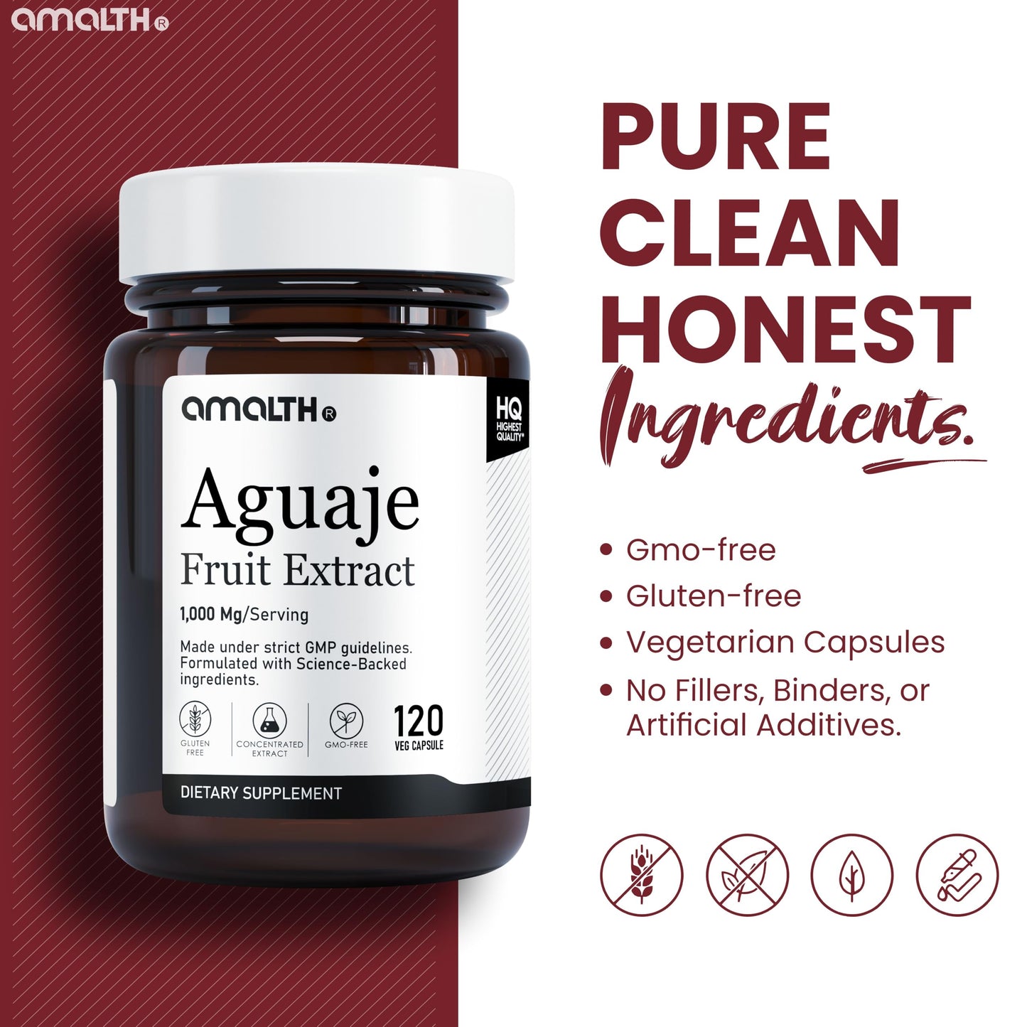 AMALTH Aguaje Curves 1000 mg Capsule for Women, Extra Strength from Peru Natural Supplements, 120 Capsules, Non-GMO