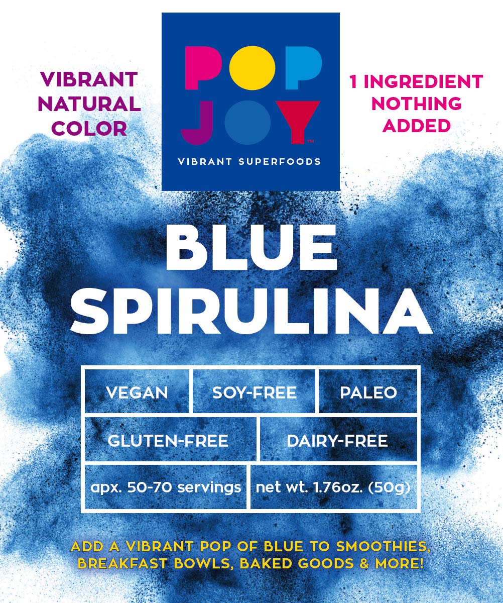 POP JOY 100% Blue Spirulina Powder, 1.76 Ounce