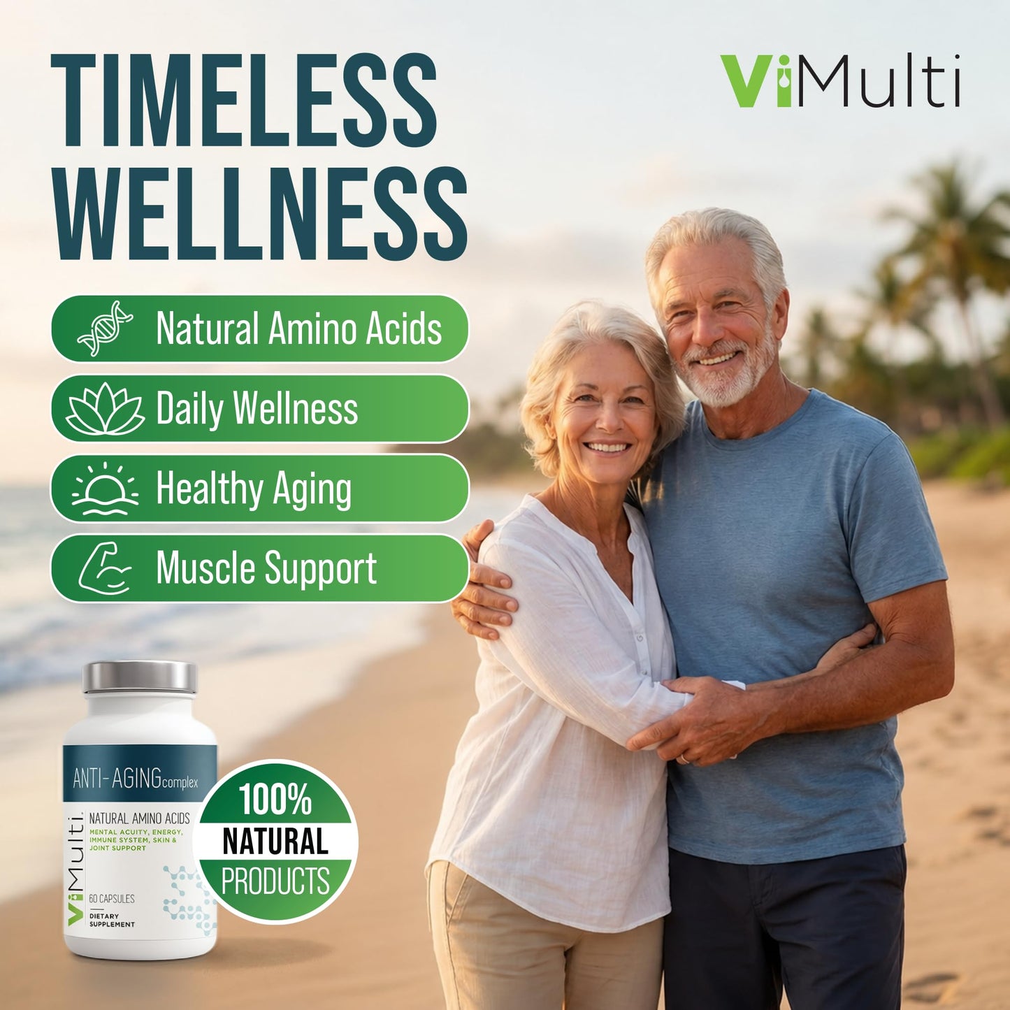 ViMulti Anti-Aging Complex Amino Acid Dietary Supplement Capsule 60 Count