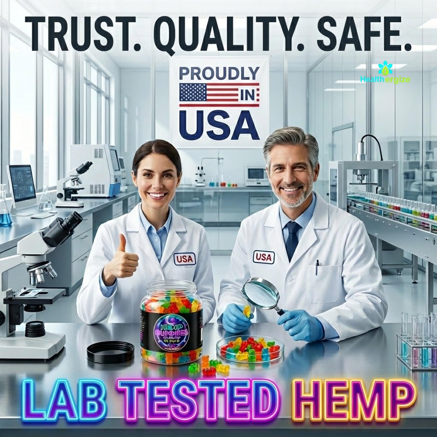 Healthergize Hemp Gummies for Deep Sleep and Relaxation, Chewable, 12 Gummies